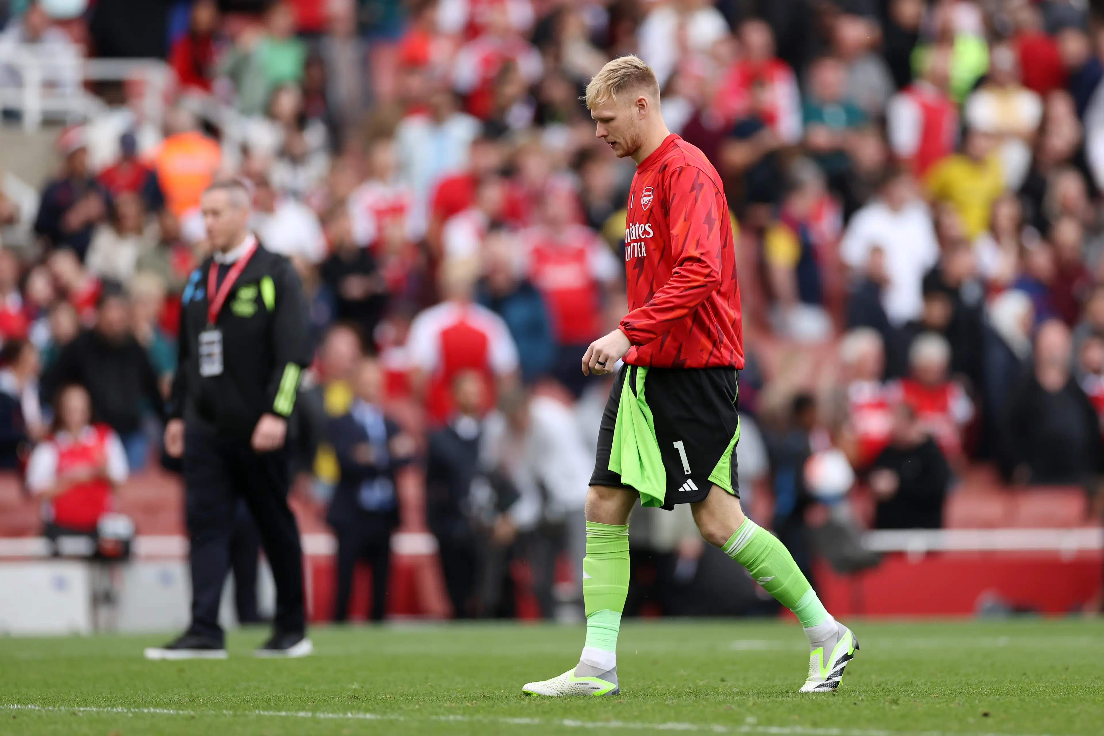 Aaron Ramsdale during the North London derby. Image: Getty