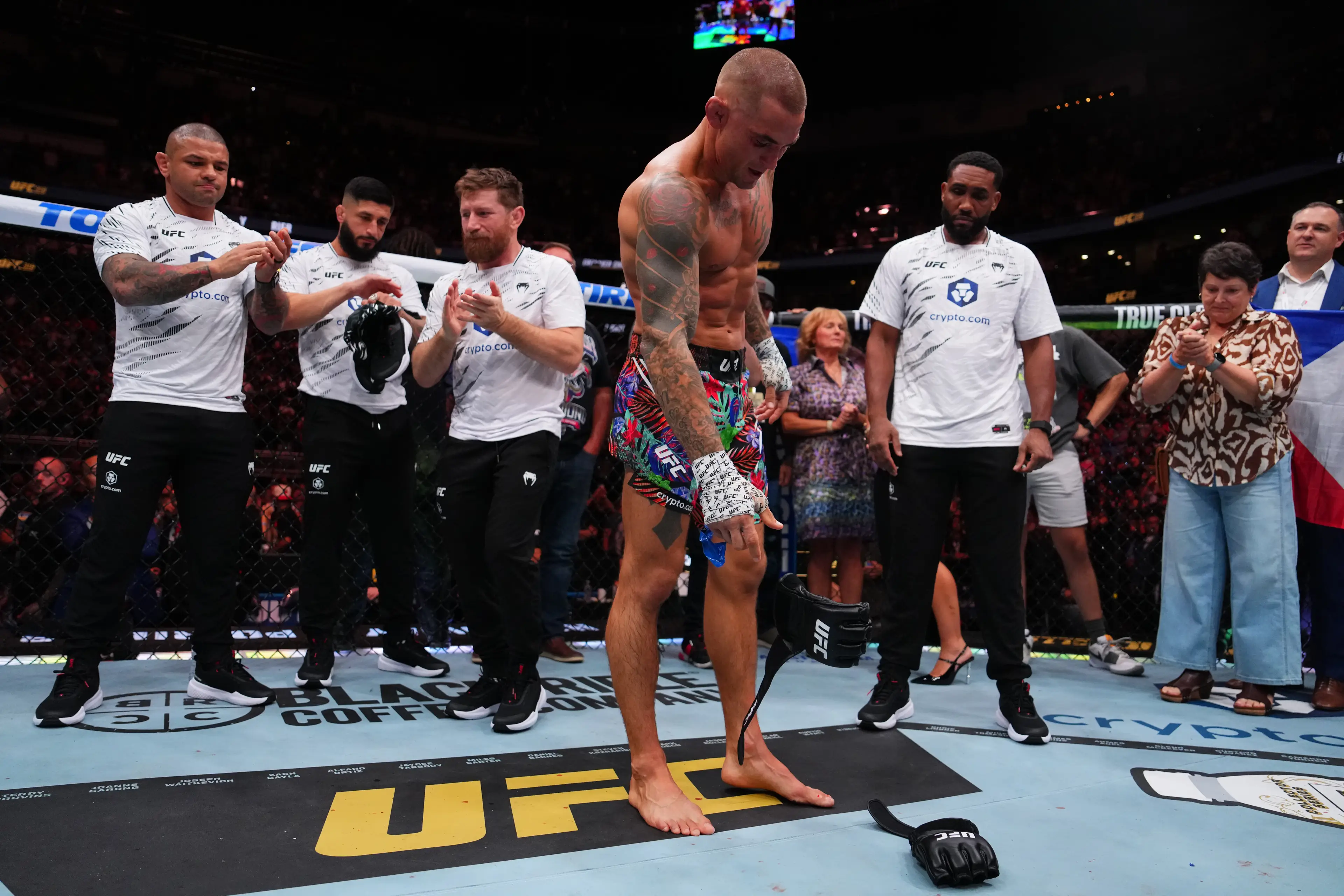 Poirier laid his gloves down in New Orleans after his final fight. (Image: Getty)