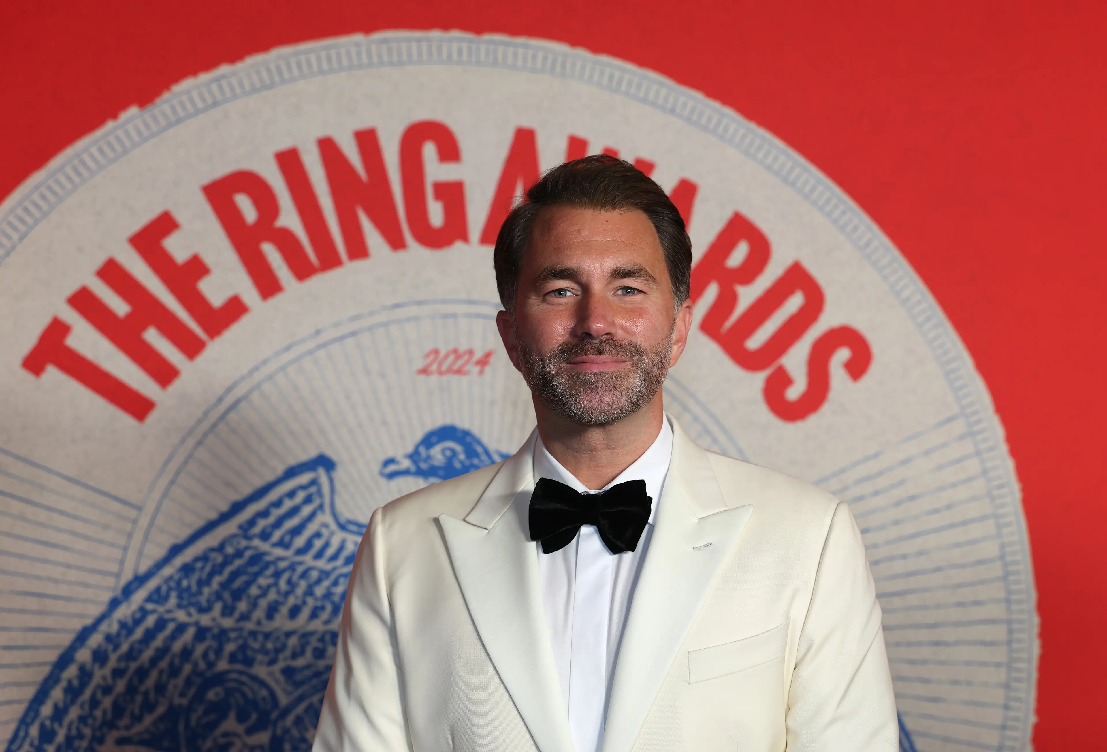 Eddie Hearn has booked Wembley Stadium for the proposed fight between Tyson Fury and Anthony Joshua. Image: Getty