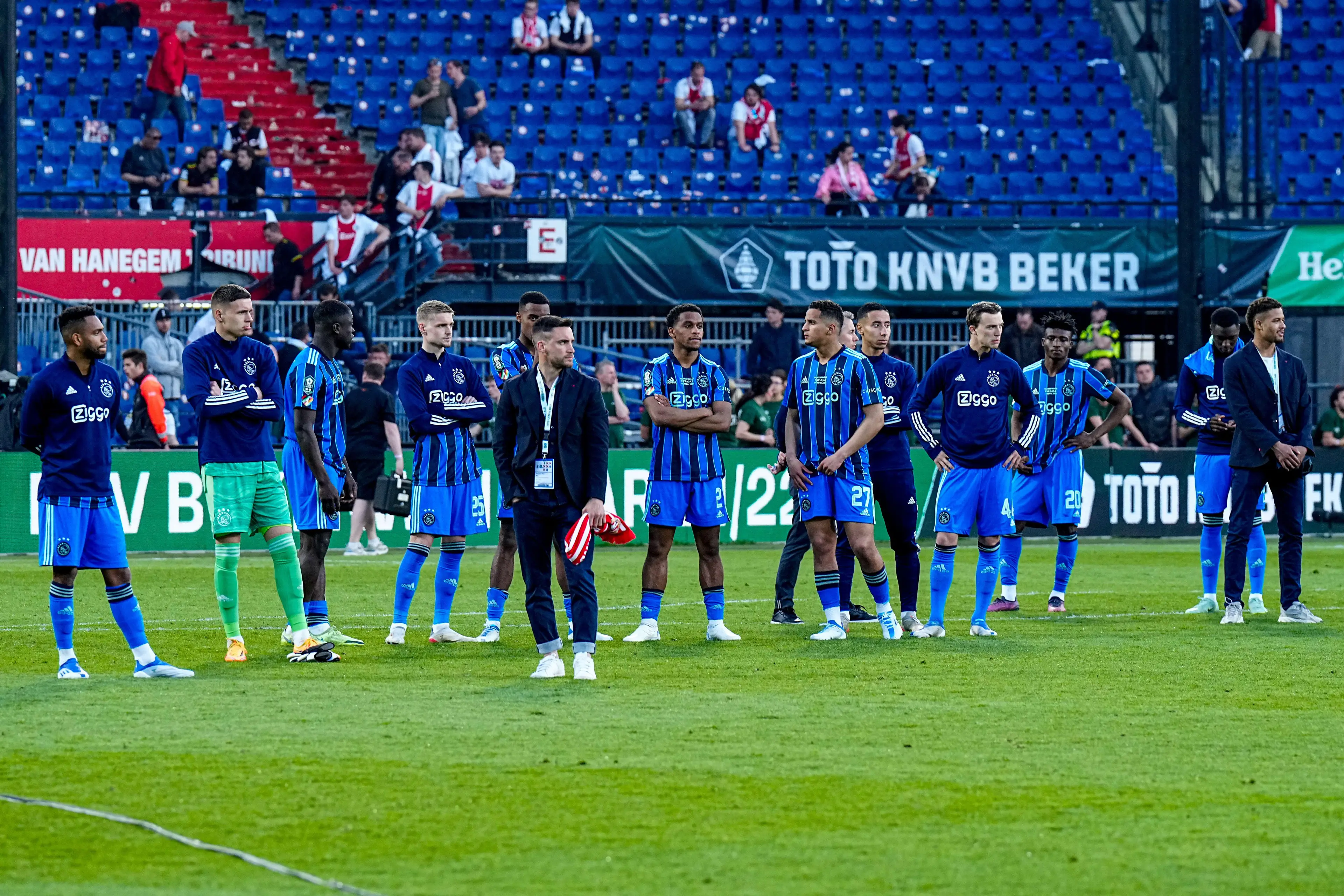 Ten Hag's Ajax side left dejected after losing their cup final on Sunday. Image: PA Images