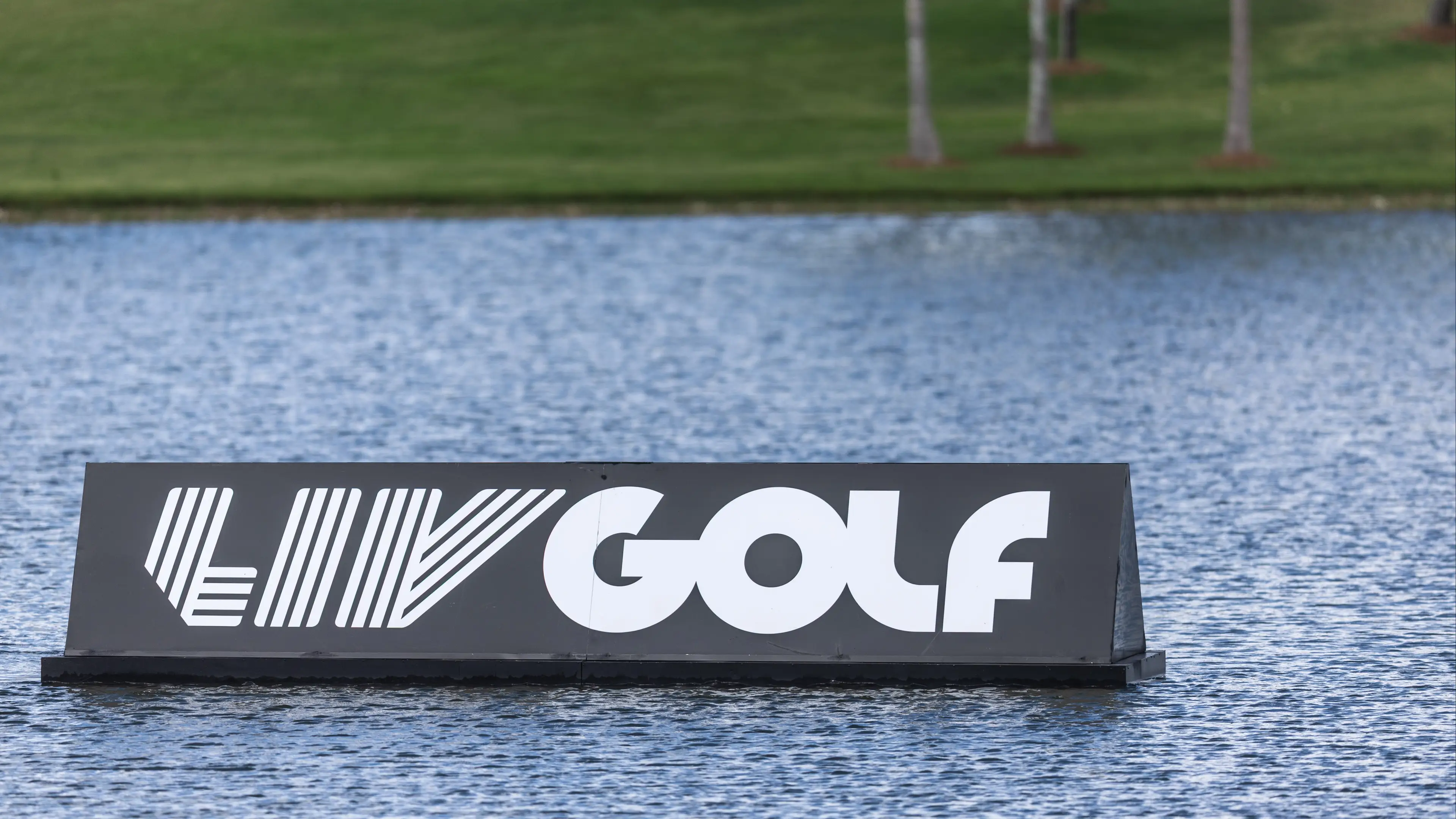  A detail view of LIV Golf logo during Day Three of LIV Golf Miami at Trump National Doral Miami