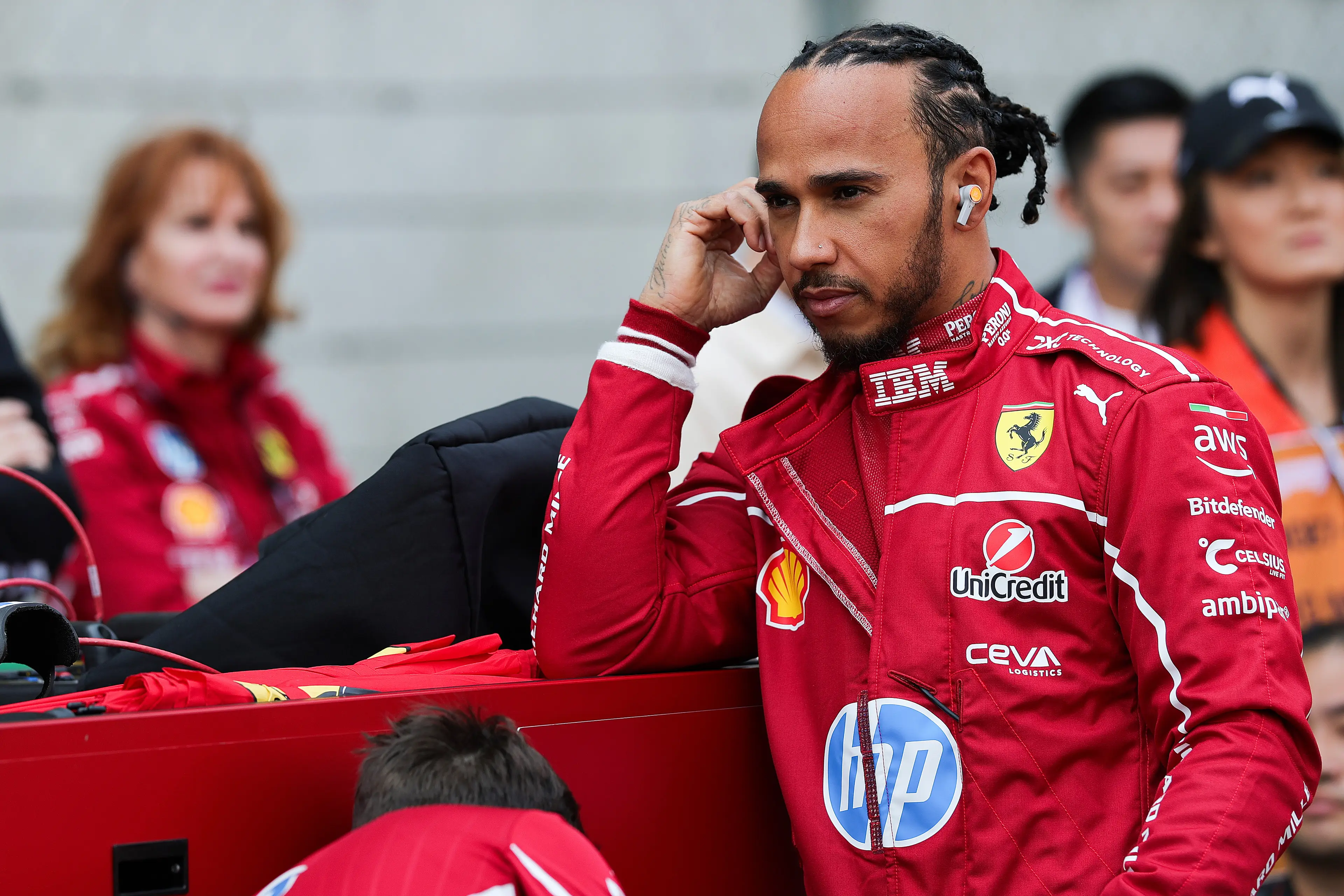 Hamilton on the grid at Shanghai International Circuit. Image credit: Getty