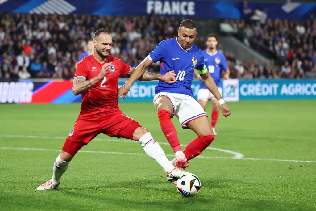 Kylian Mbappe in action for France against Luxembourg in a pre-Euro 2024 friendly (