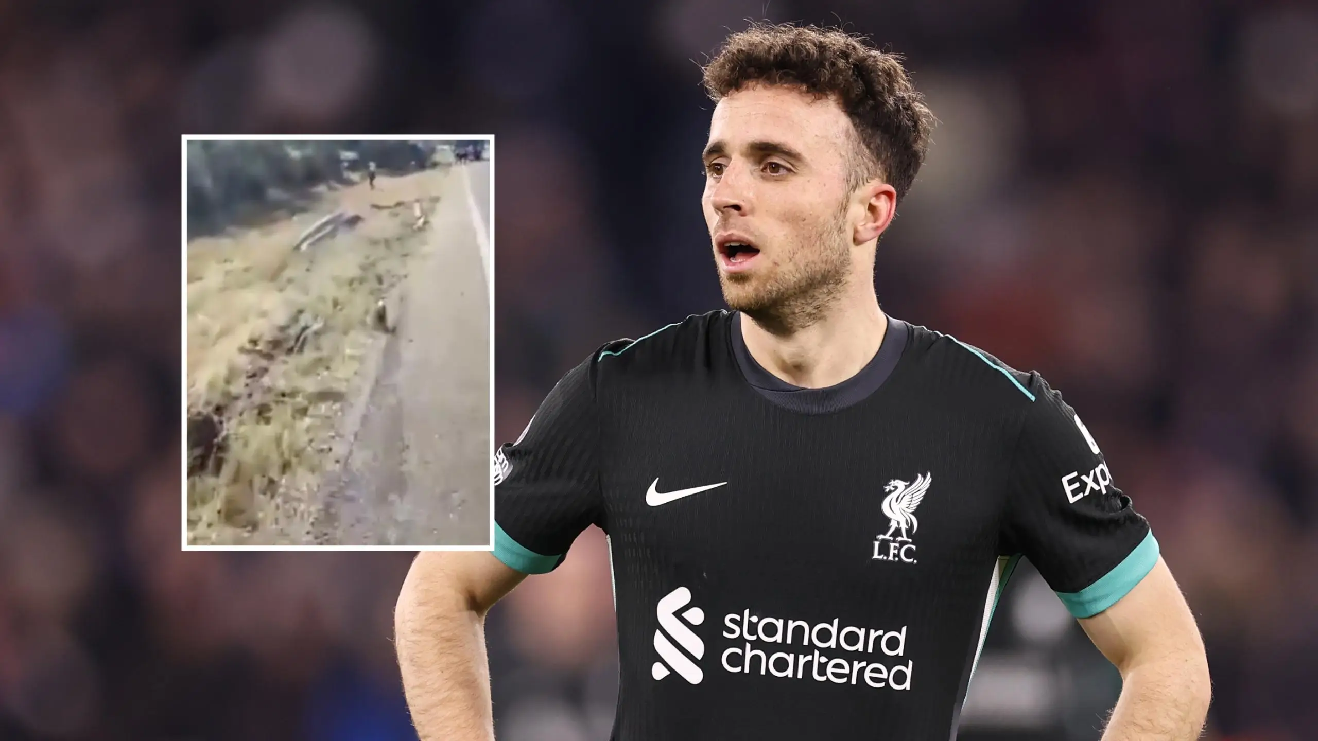 Diogo Jota car crash scene footage emerges after tragic death of Liverpool player and his brother