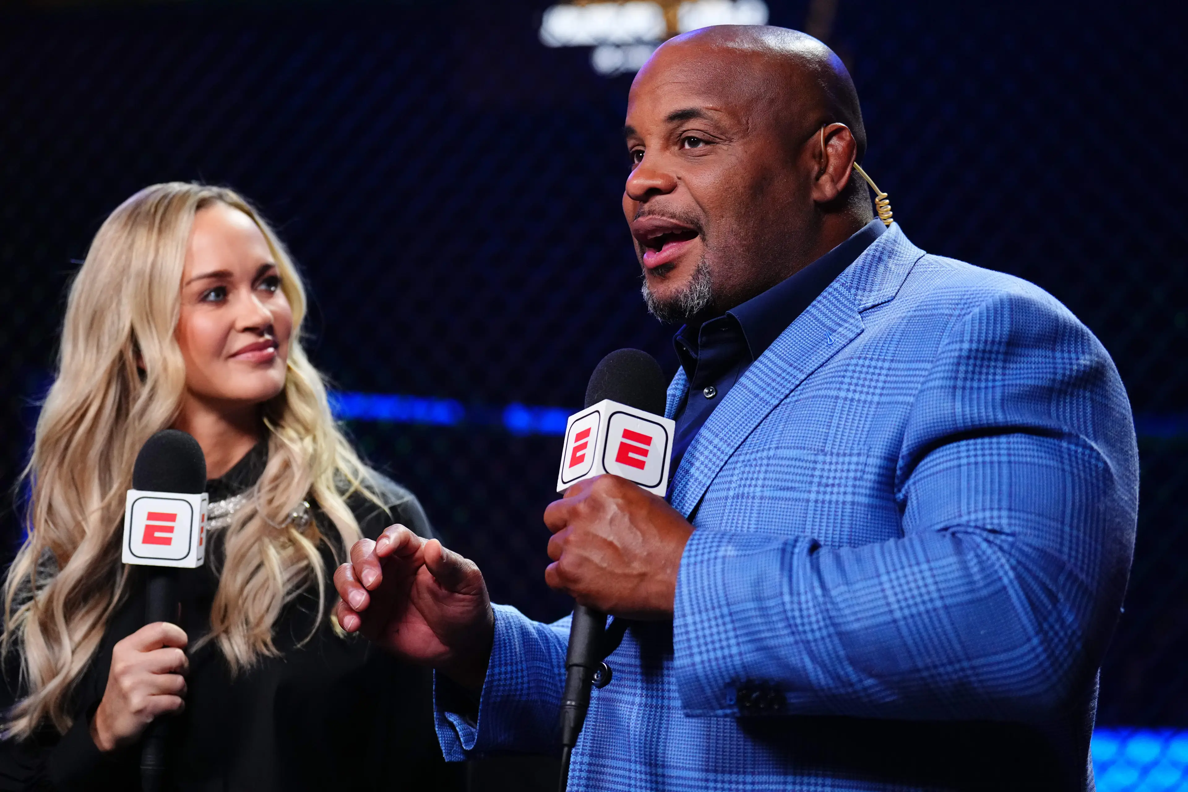 Daniel Cormier admits he is a 'little upset' with Tom Aspinall after their private conversation was published online. Image: Getty 