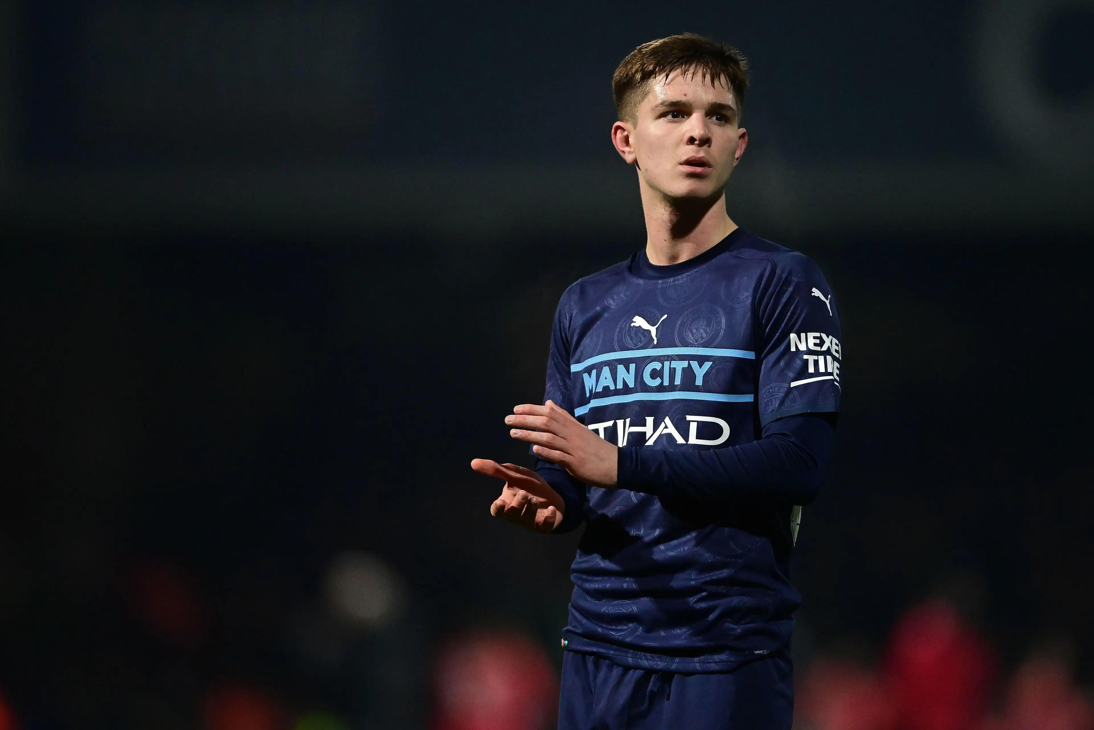 James McAtee in UCL action (Sportimage / Alamy)