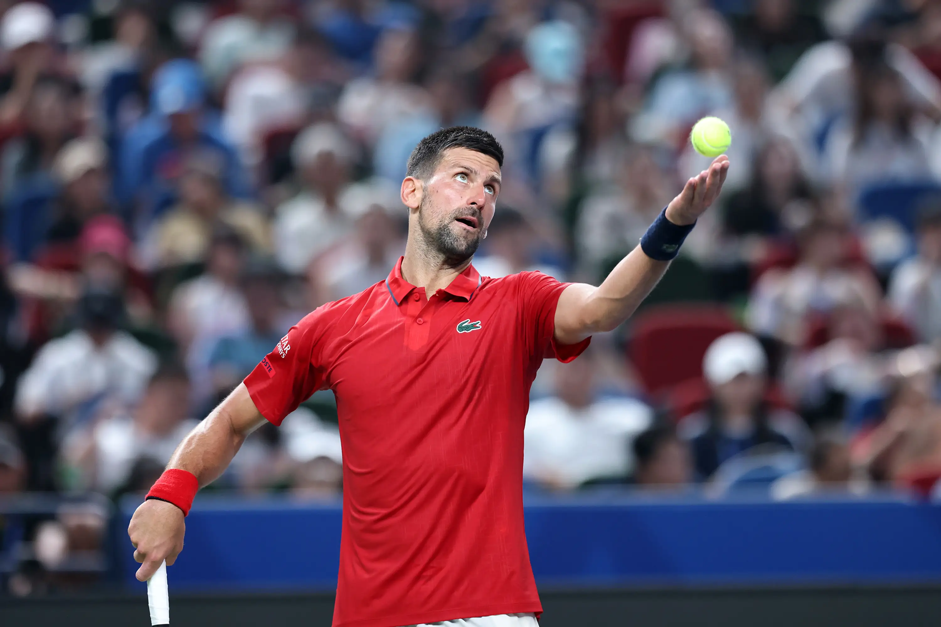 Novak Djokovic at the Shanghai Masters. Image: Hu Chengwei / Stringer via Getty