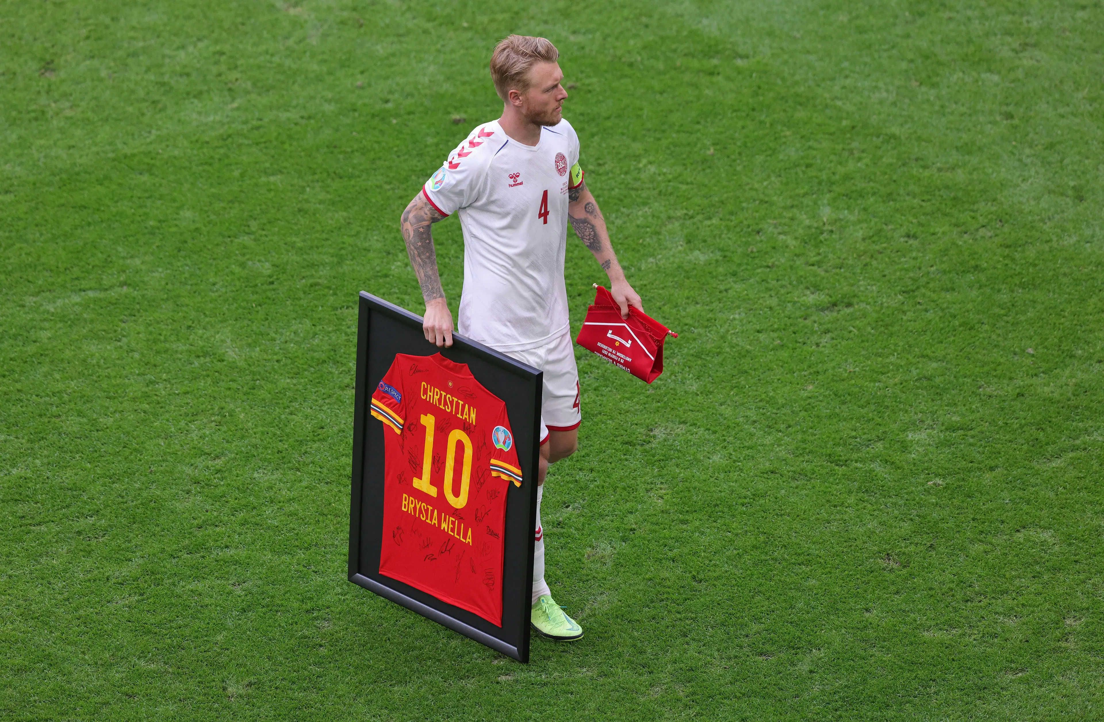 Simon Kjaer came to the rescue for Christian Eriksen after his collapse during Euro 2020. (Alamy)