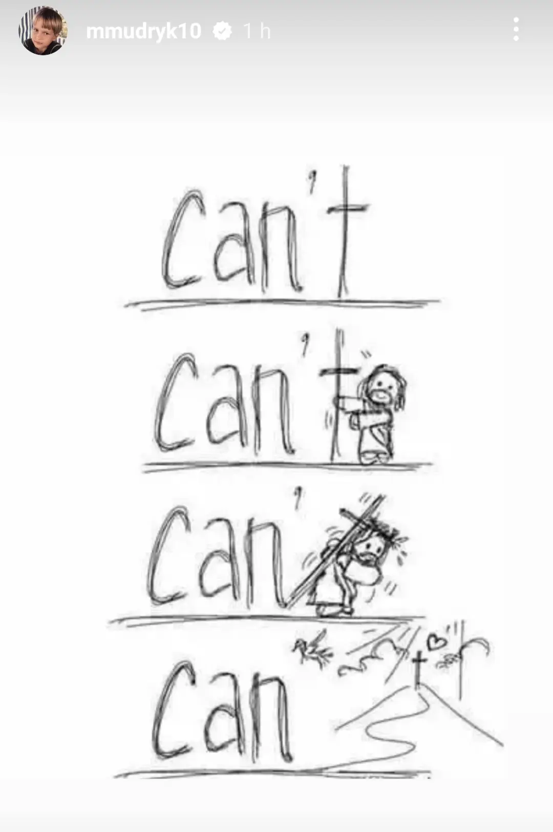 Mykhaylo Mudryk's latest Instagram story (