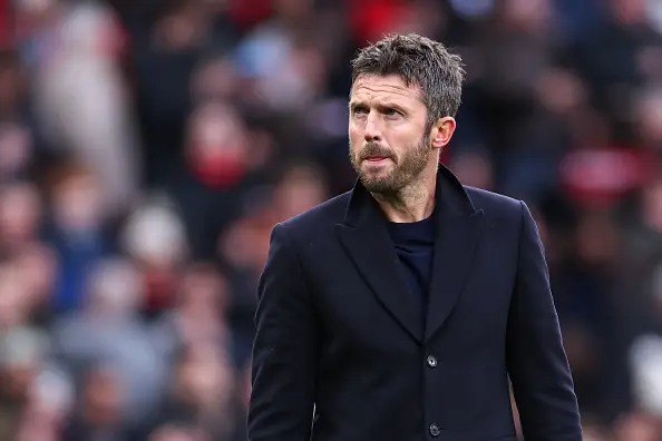 Michael Carrick will take charge of his second game as interim boss against Arsenal (Image: Getty)