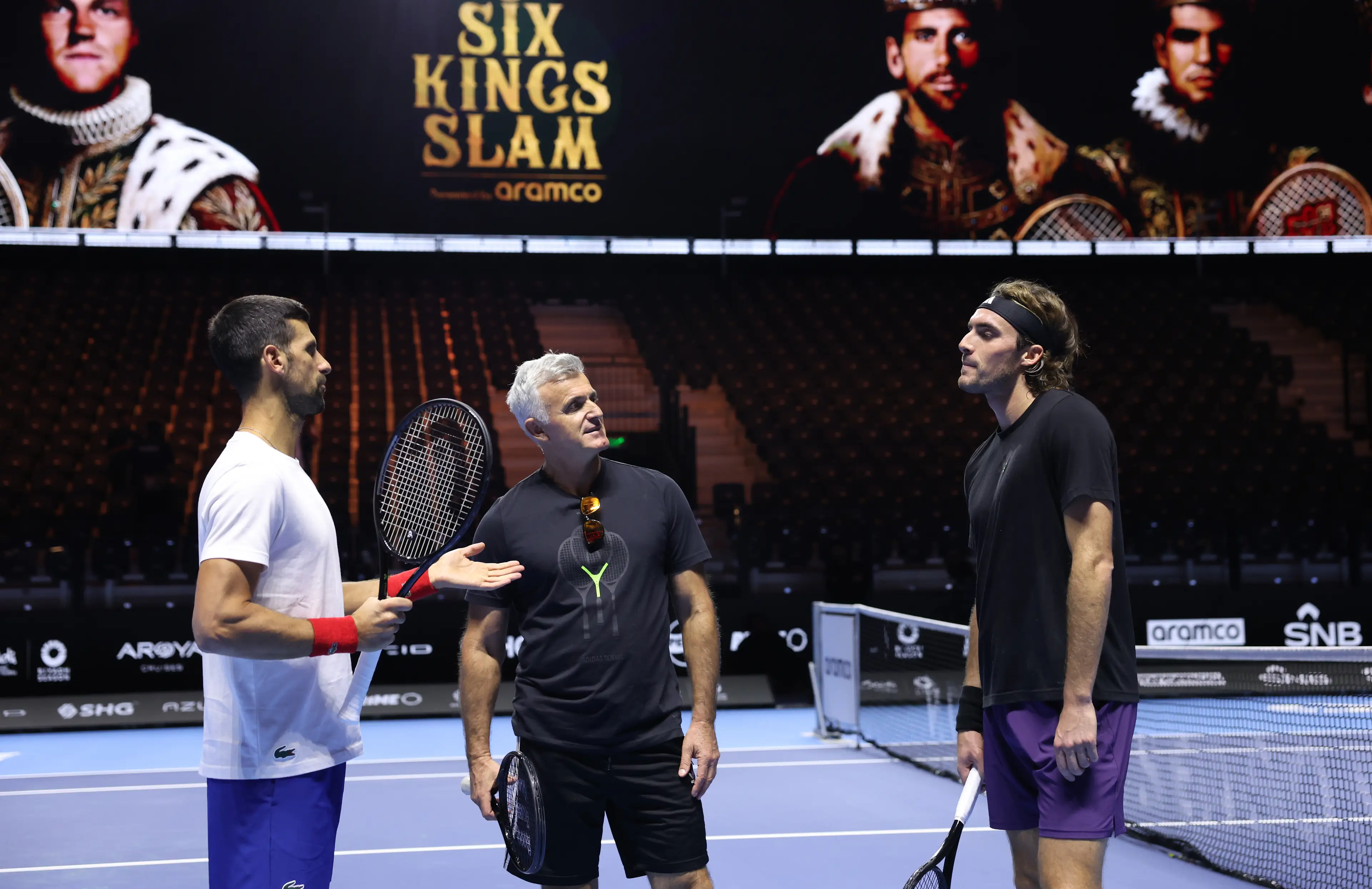 Novak Djokovic at the Six Kings Slam. Image: Clive Brunskill / Staff via Getty