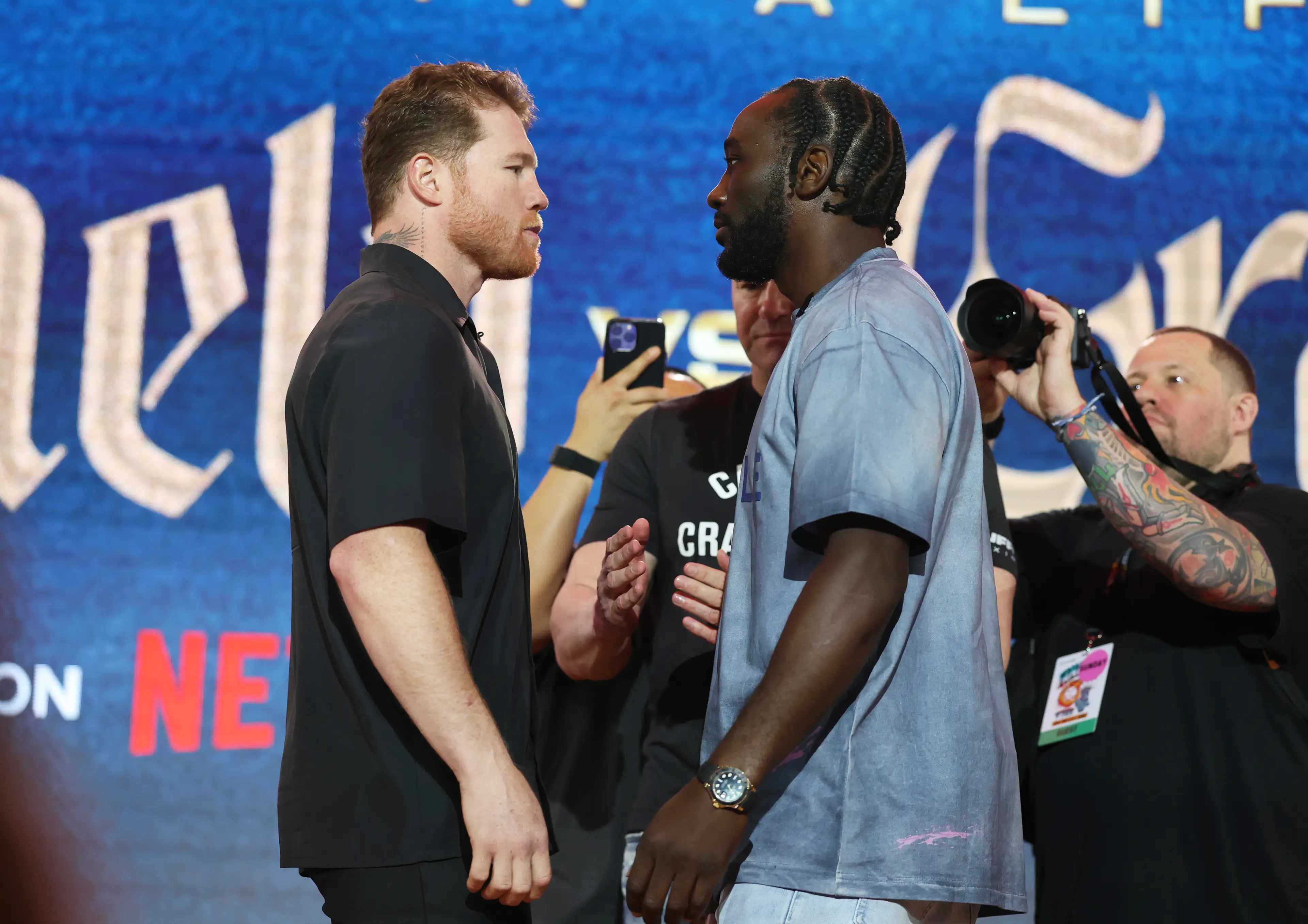 Canelo and Crawford will do battle on Saturday night in Las Vegas. Image: Getty