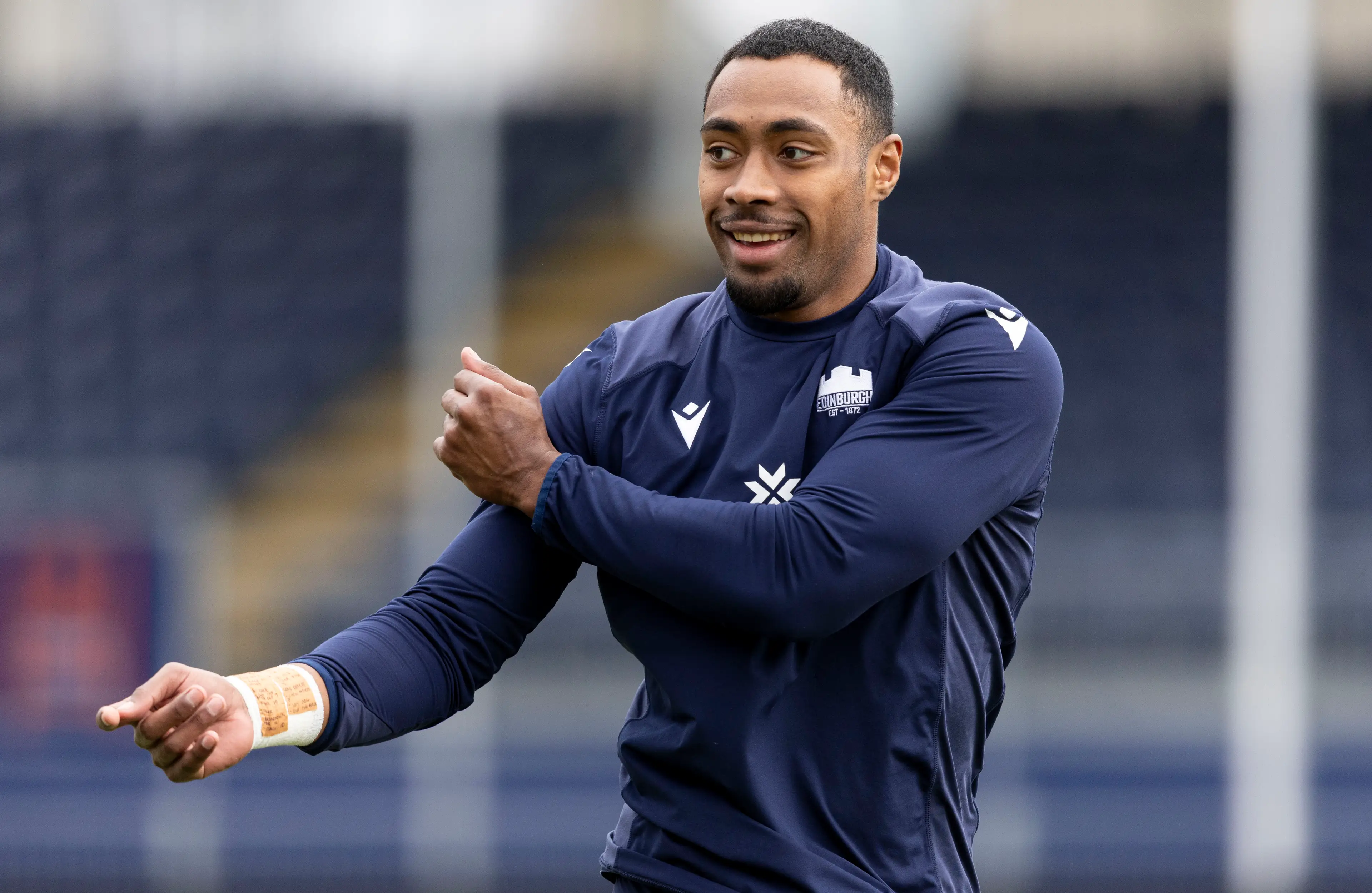 Malelili Satala during an Edinburgh Rugby training session at Hive Stadium, on March 09, 2026, in Edinburgh, Scotland. (Getty Images)