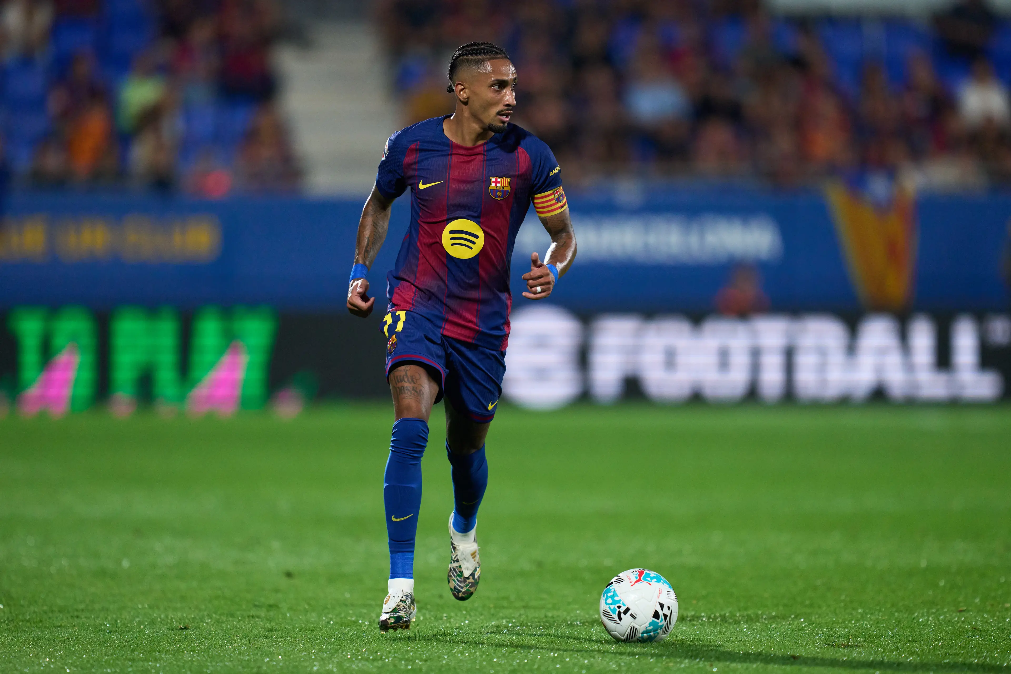 Raphinha is attracting interest from Manchester United, according to a report in Spain. Image: Getty 