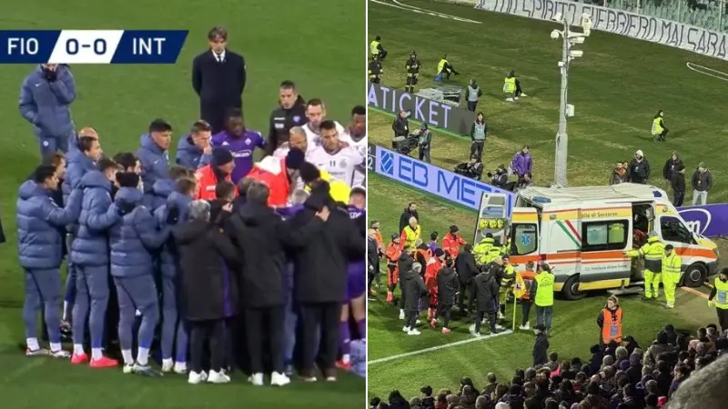 Fiorentina's Edoardo Bove collapses during match against Inter Milan as players left in tears around him