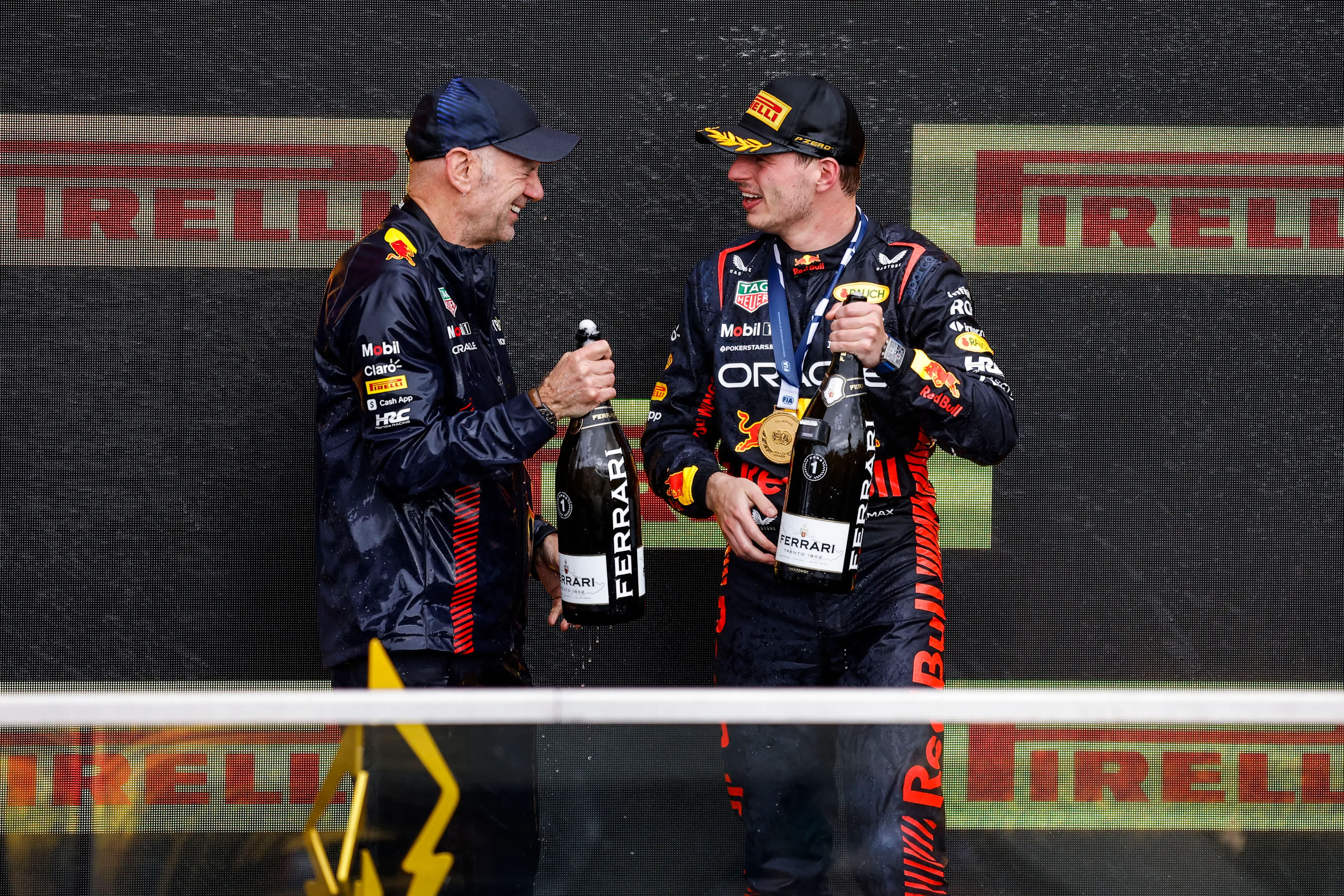 Max Verstappen with Adrian Newey. Image: NurPhoto / Contributor via Getty