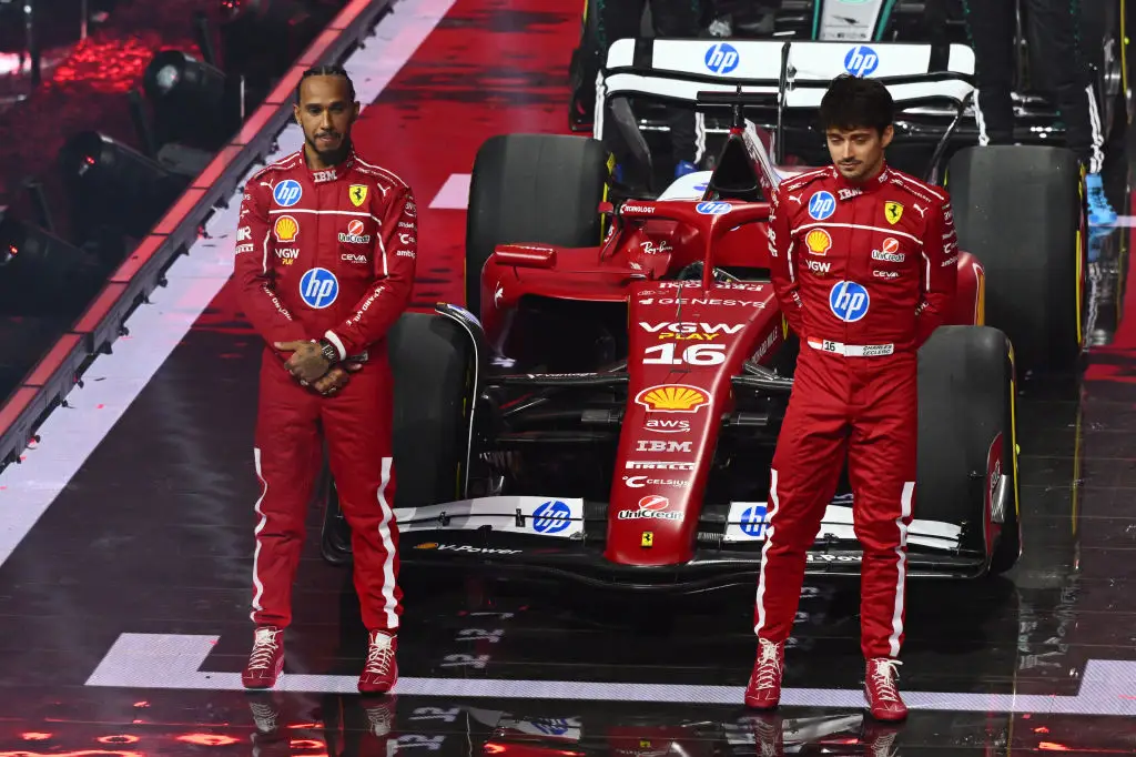 Ferrari revealed their 2025 Formula One car at the F1 75 event in London's O2 Arena. (Image: Getty)