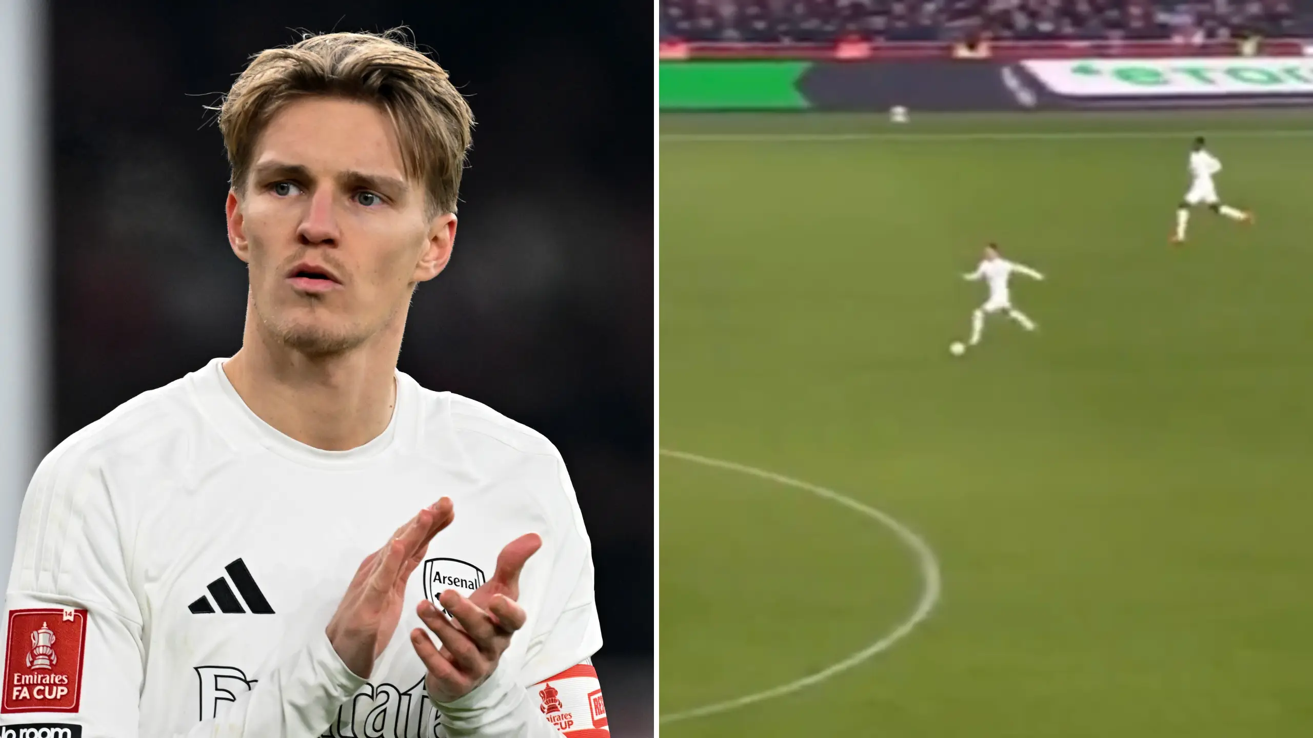 Martin Odegaard called out for 'ridiculous' moment vs Man Utd as footage of damning incident goes viral