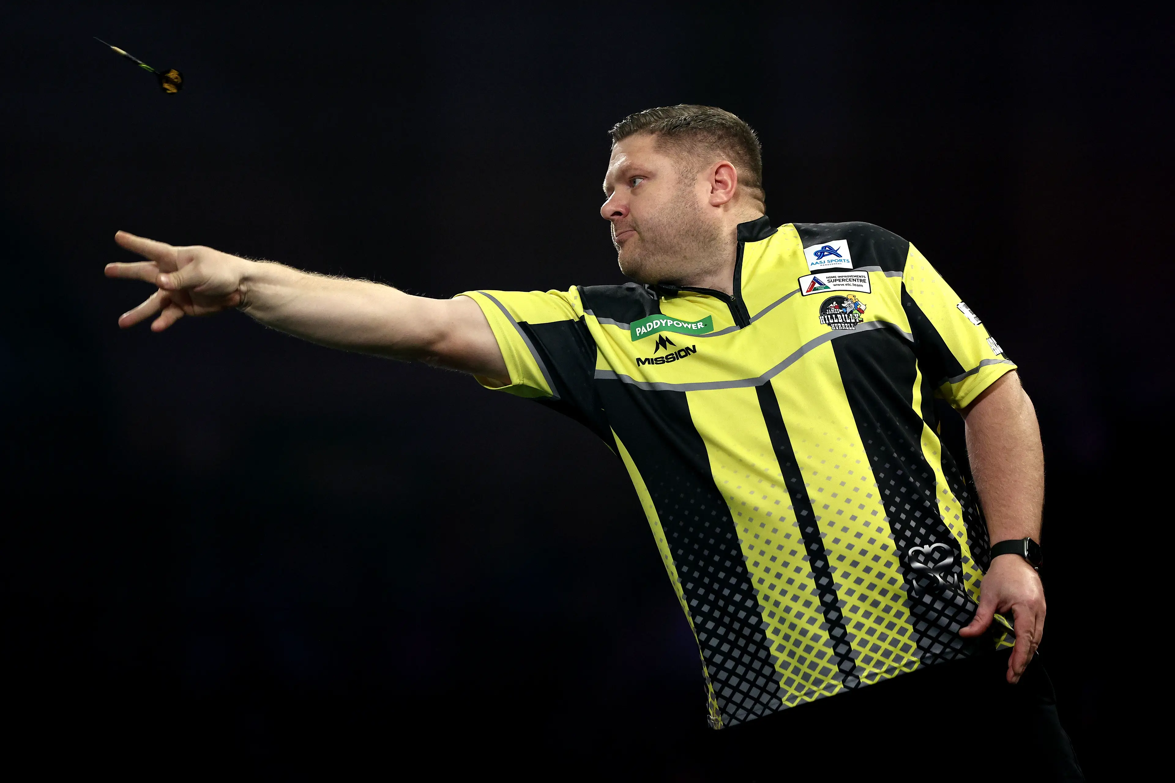 James Hurrell in action at the World Darts Championship. Image: Getty 