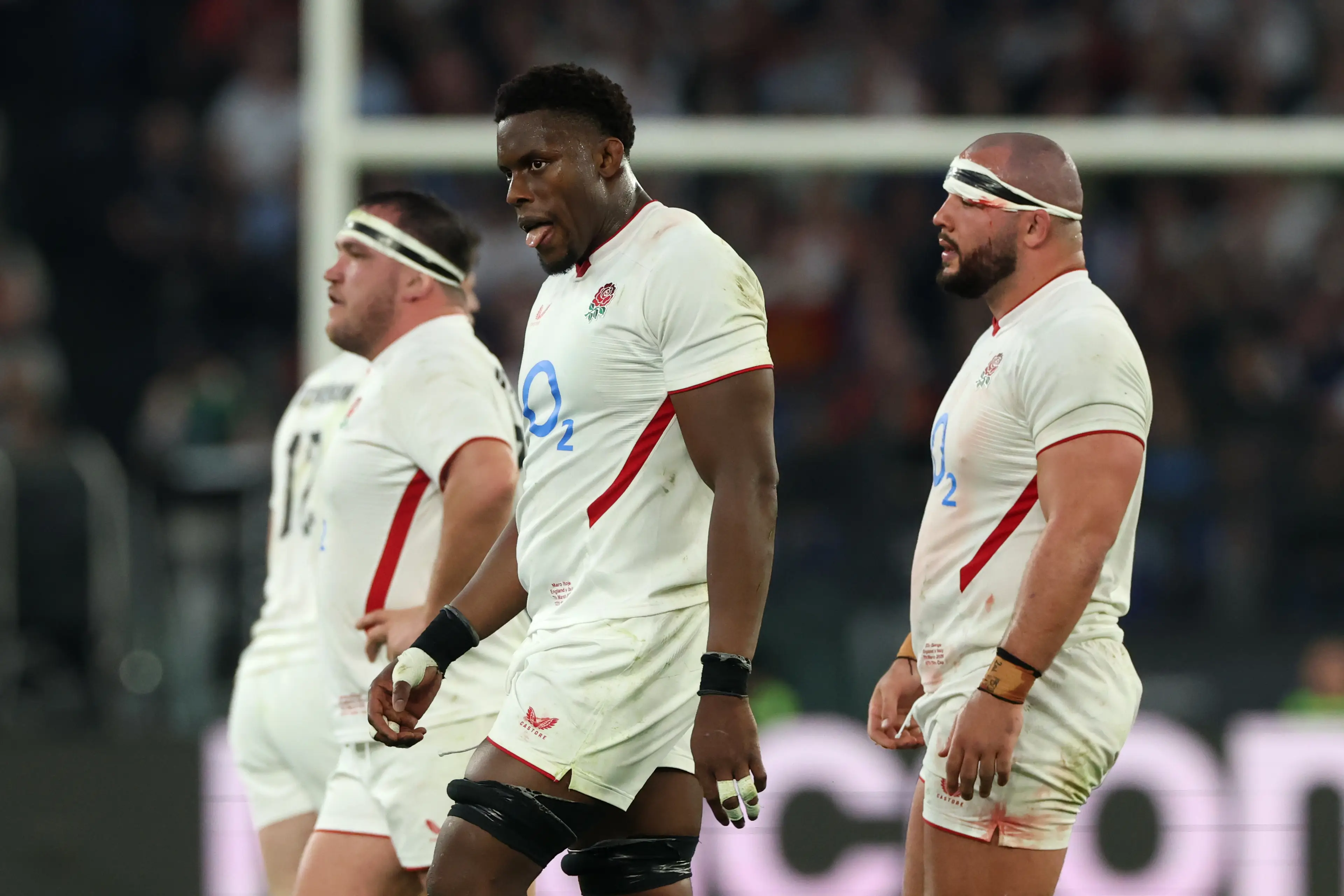 Maro Itoje of England reacts during the Guinness Six Nations 2026 match between Italy and England at Stadio Olimpico (Getty Images)