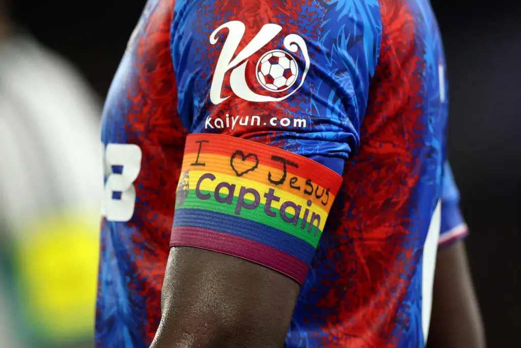 Marc Guehi wrote on a rainbow captain's armband (Credit:Getty)