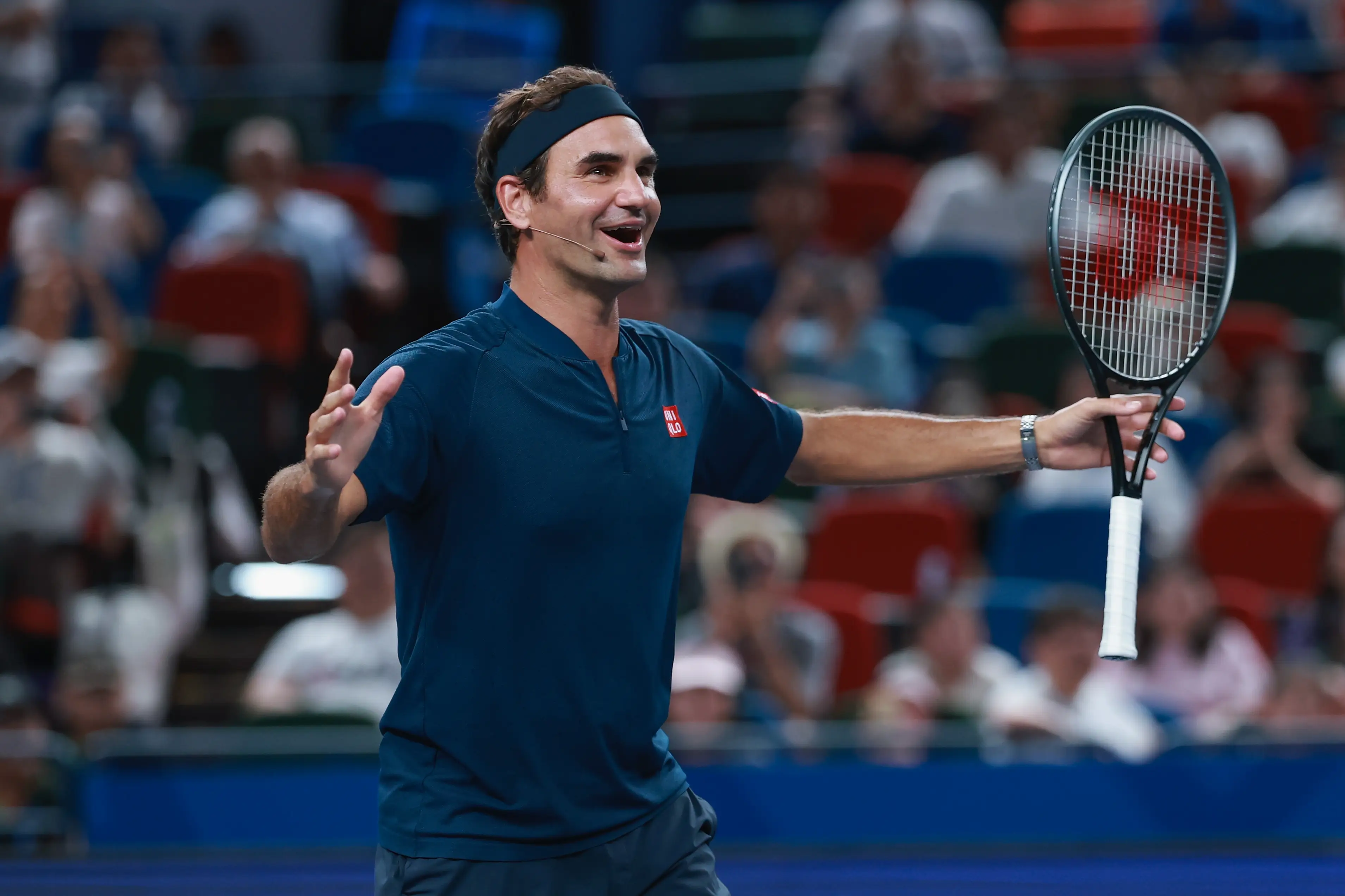 Roger Federer in Shanghai. Image: Lintao Zhang / Staff via Getty
