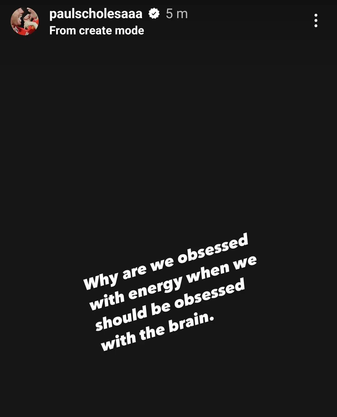 Paul Scholes posted a cryptic message on Instagram. [@paulscholesaaa]