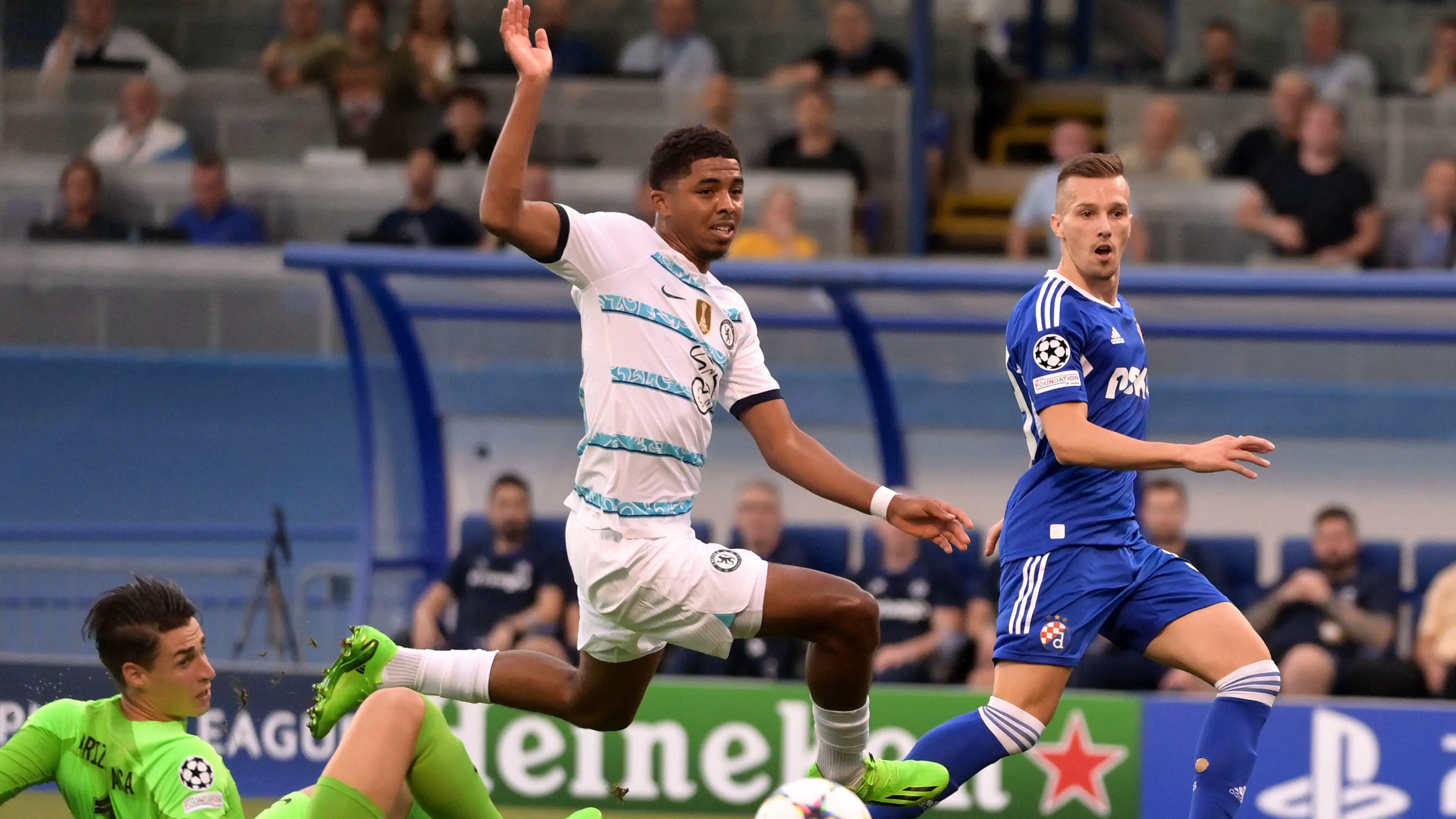 Mislav Orsic scores his goal against Chelsea. (Alamy)
