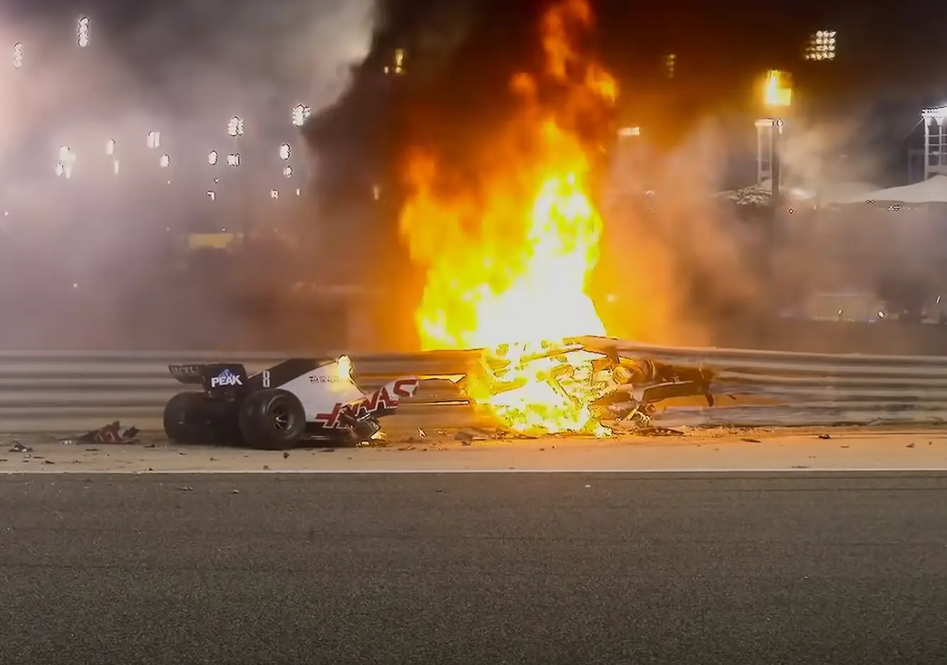 Romain Grosjean's crash at Bahrain 2020- Netflix