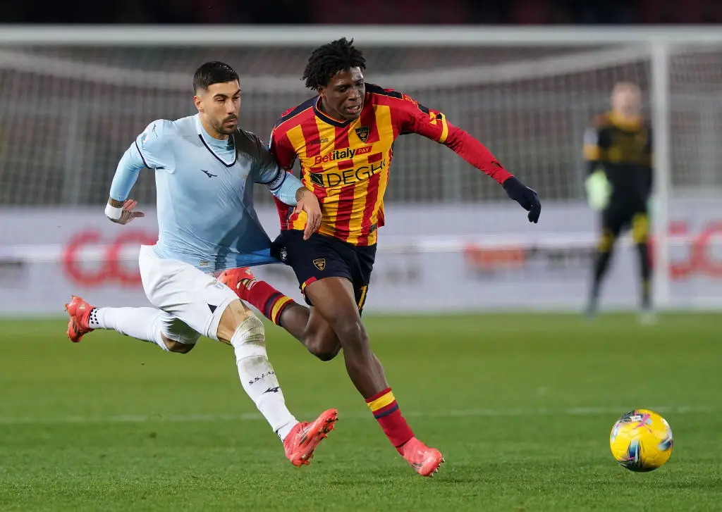 Lecce wing-back Patrick Dorgu pictured (Image: Getty)