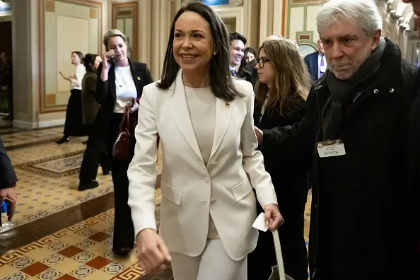 Venezuela's opposition leader, Maria Corina Machado, pictured at the White House (Image: Getty)
