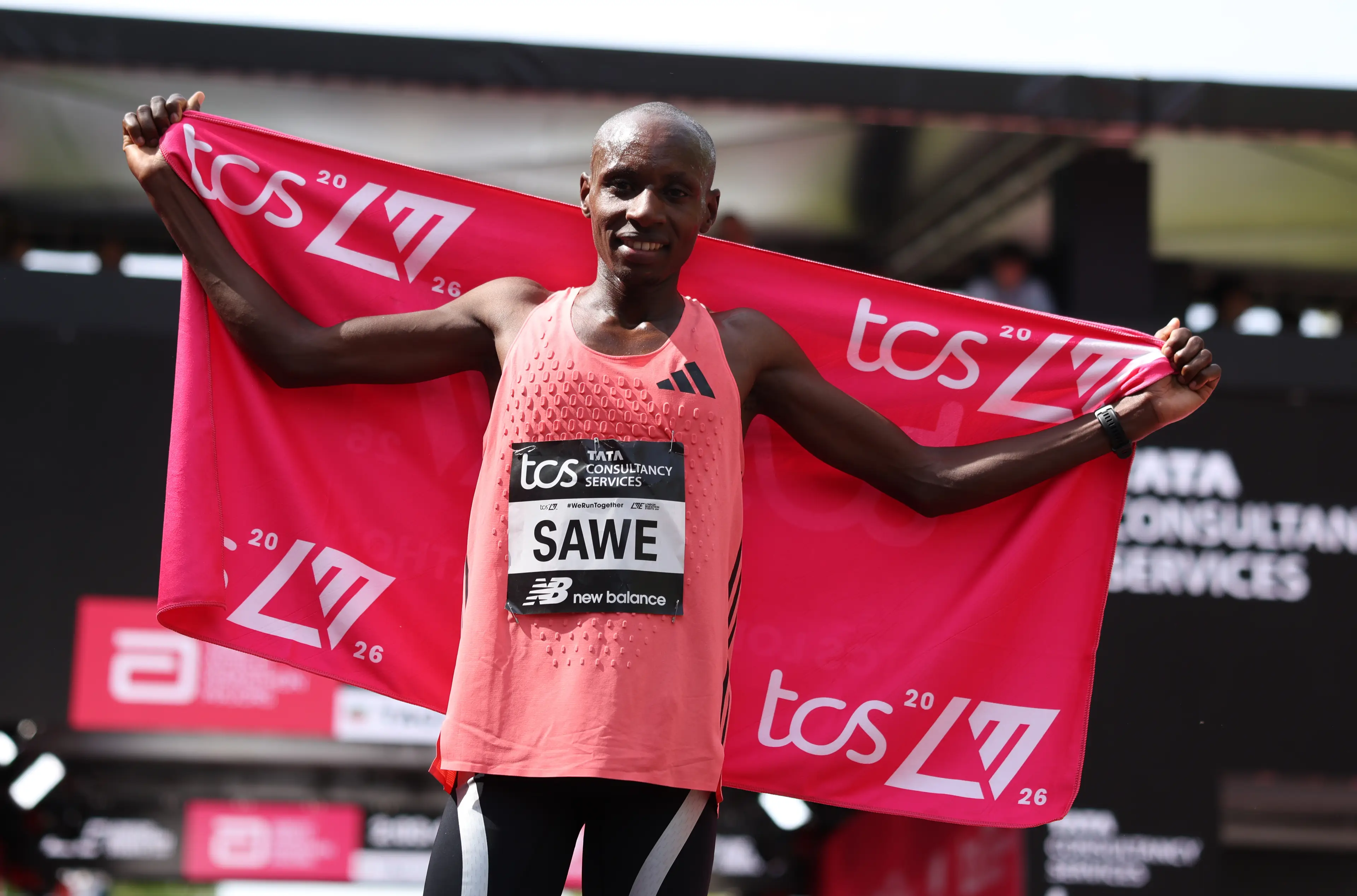 Sawe pictured after his London Marathon victory. Image credit: Getty