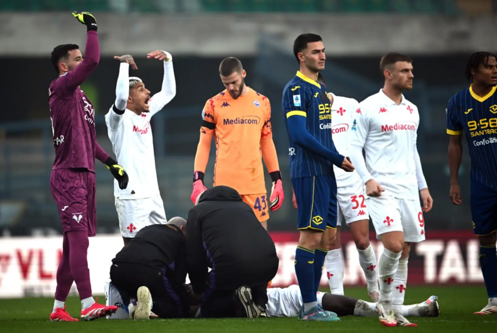 Moise Kean being treated by medical staff- Getty