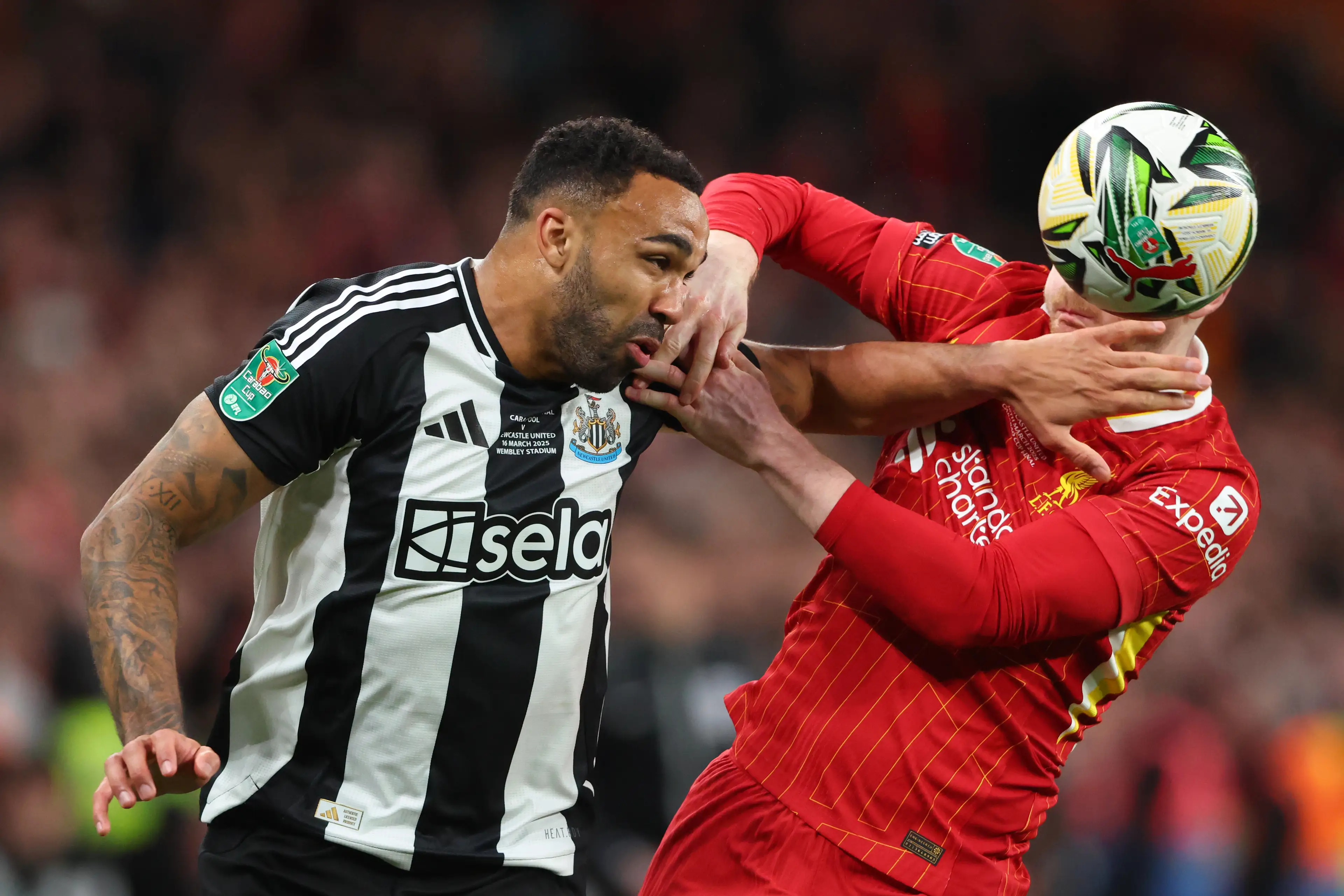 A Puma ball was used in the Carabao Cup final. Image: Getty