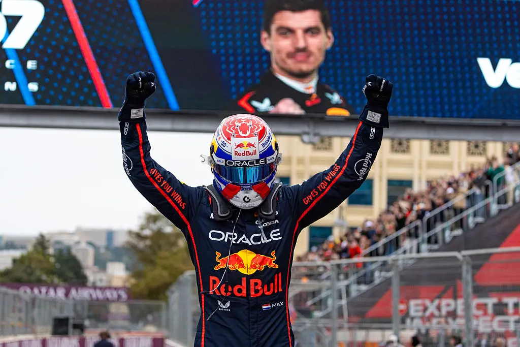 Max Verstappen's win at the Azerbaijan Grand Prix gives him an outside chance of claiming the 2025 title. (Image: Kym Illman/Getty Images)