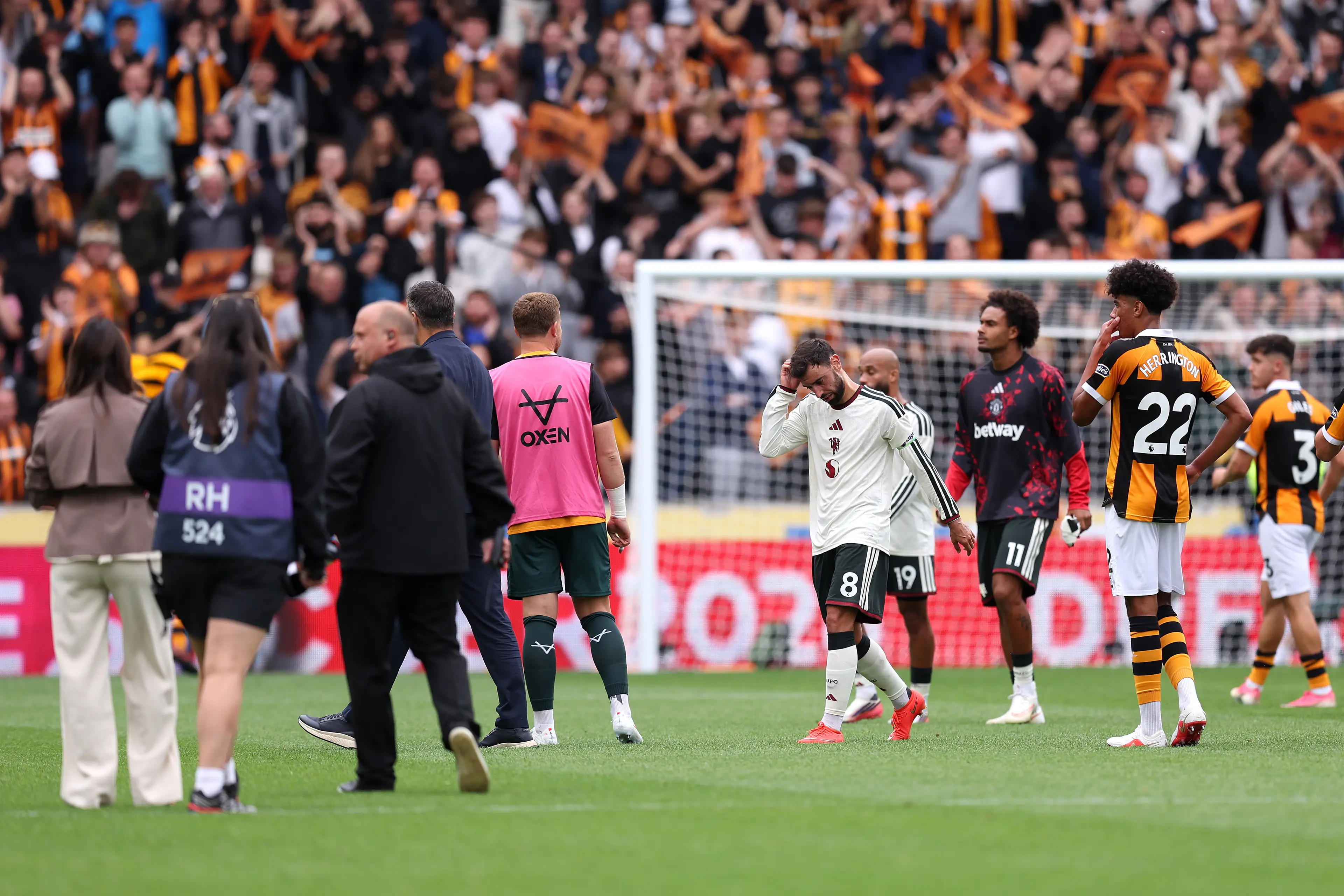 Bruno Fernandes pictured after the full-time whistle. Image credit: Getty