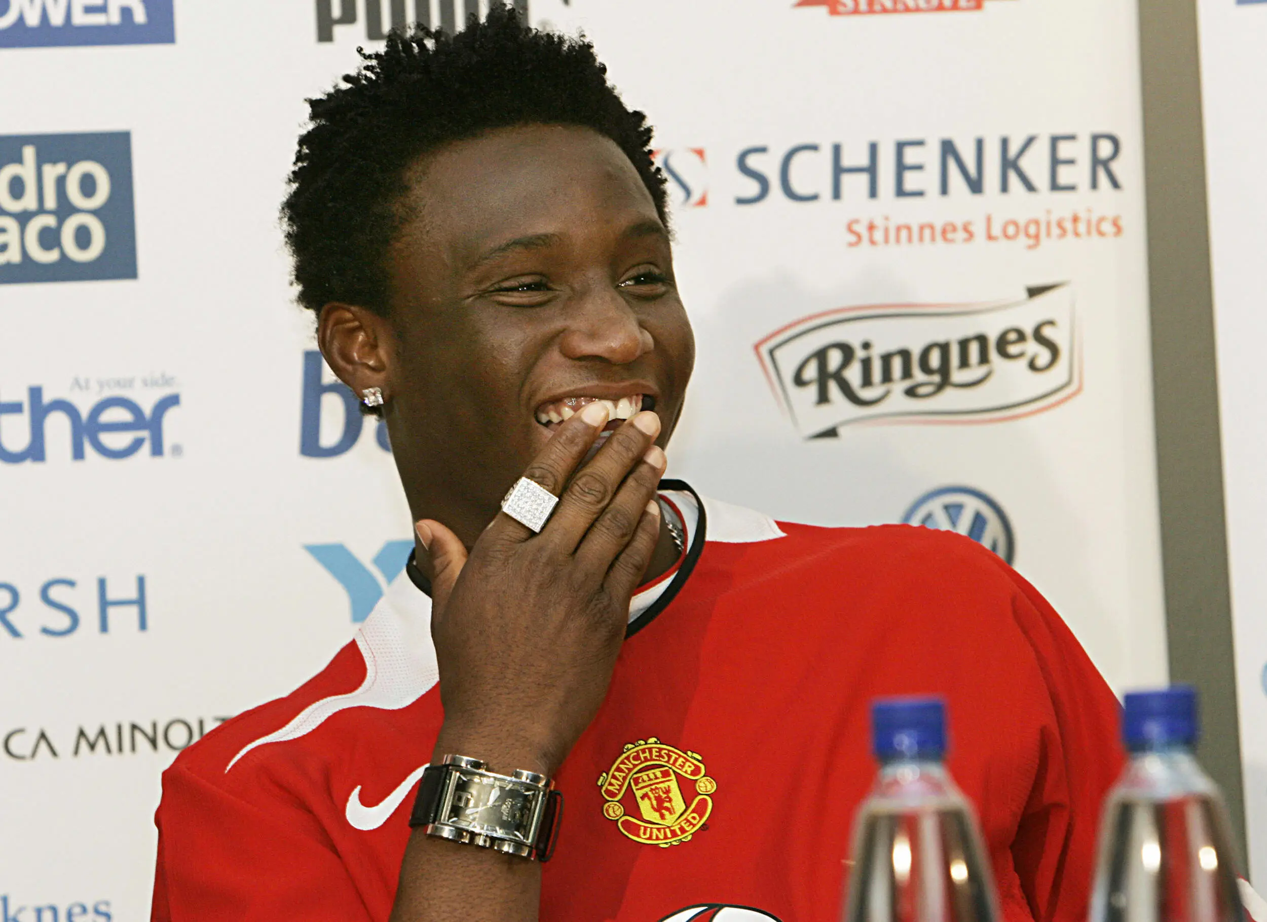 Mikel even appeared at a press conference wearing a United shirt (Getty)