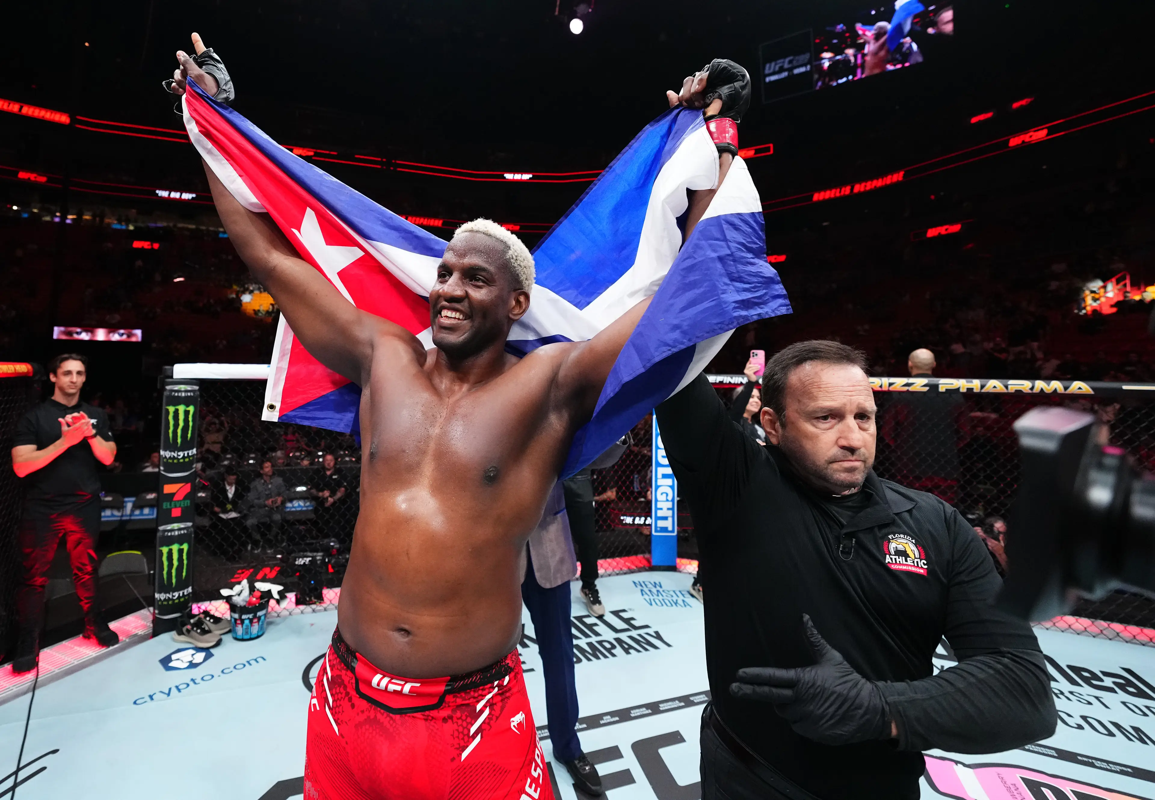 Robelis Despaigne gets his hand raised at UFC 299. Image: Getty 