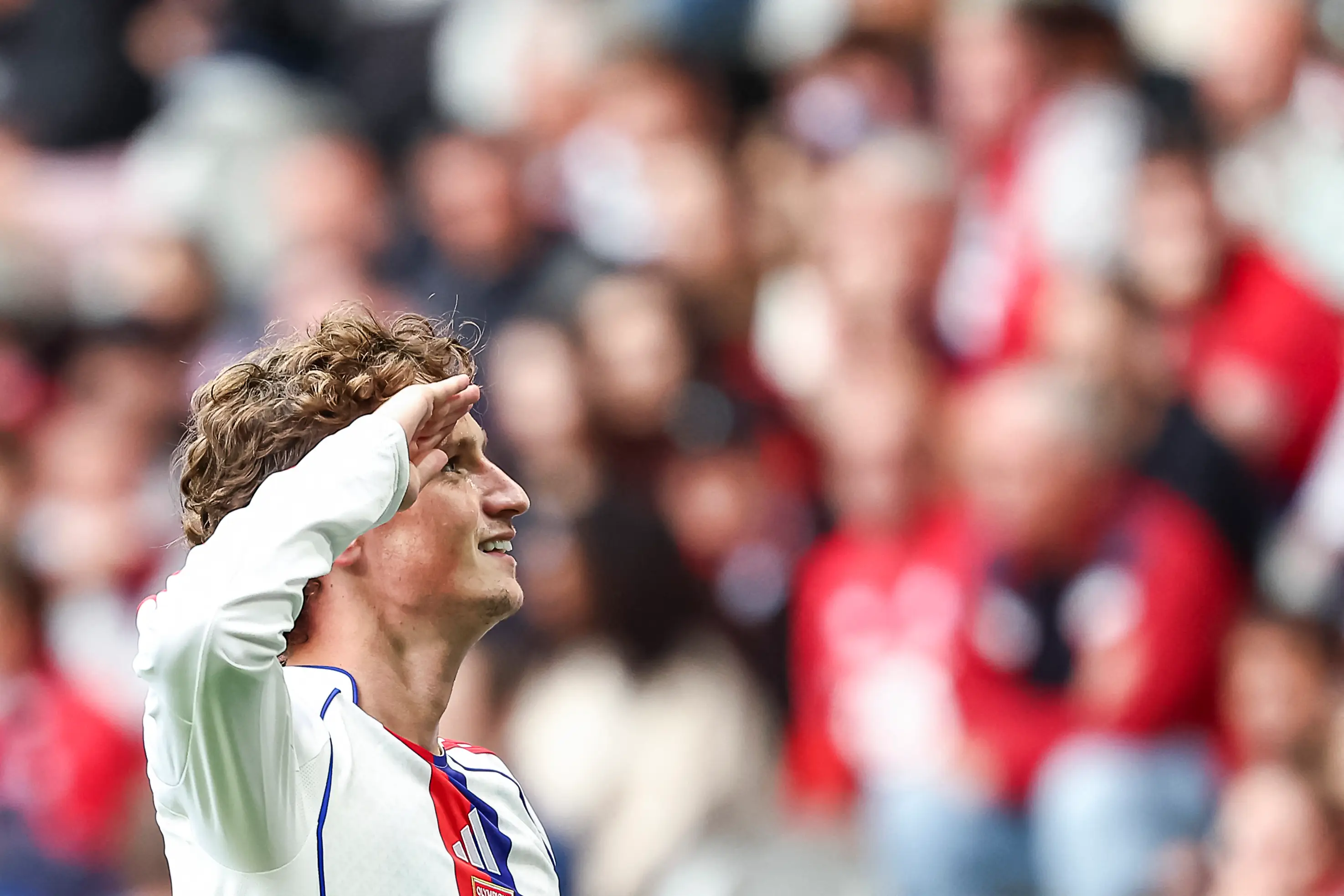 The midfielder celebrates scoring the winner against Lille in September. Image credit: Getty
