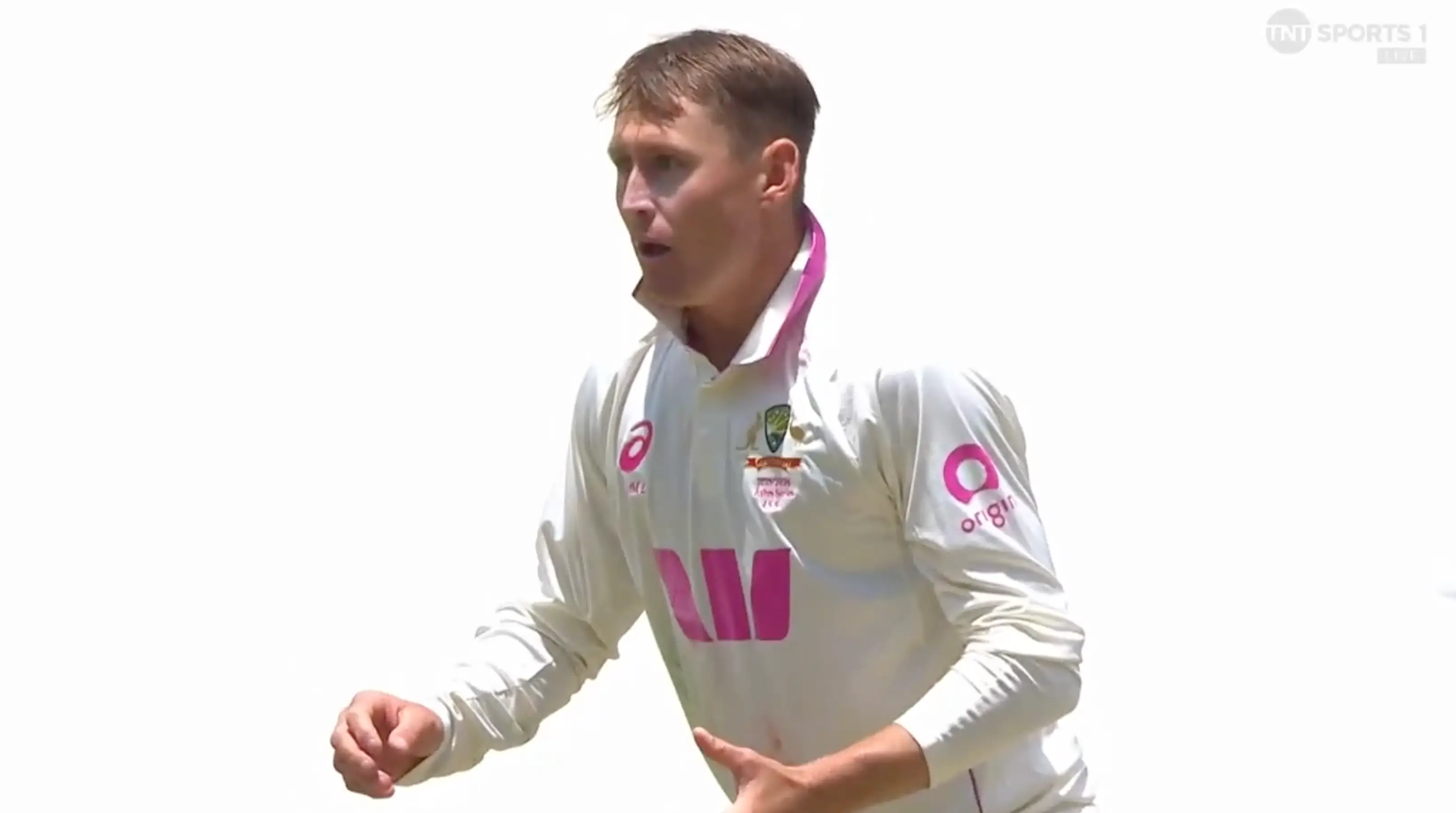 Labuschagne was stunned by Smith's dismissal (Image: TNT Sports)