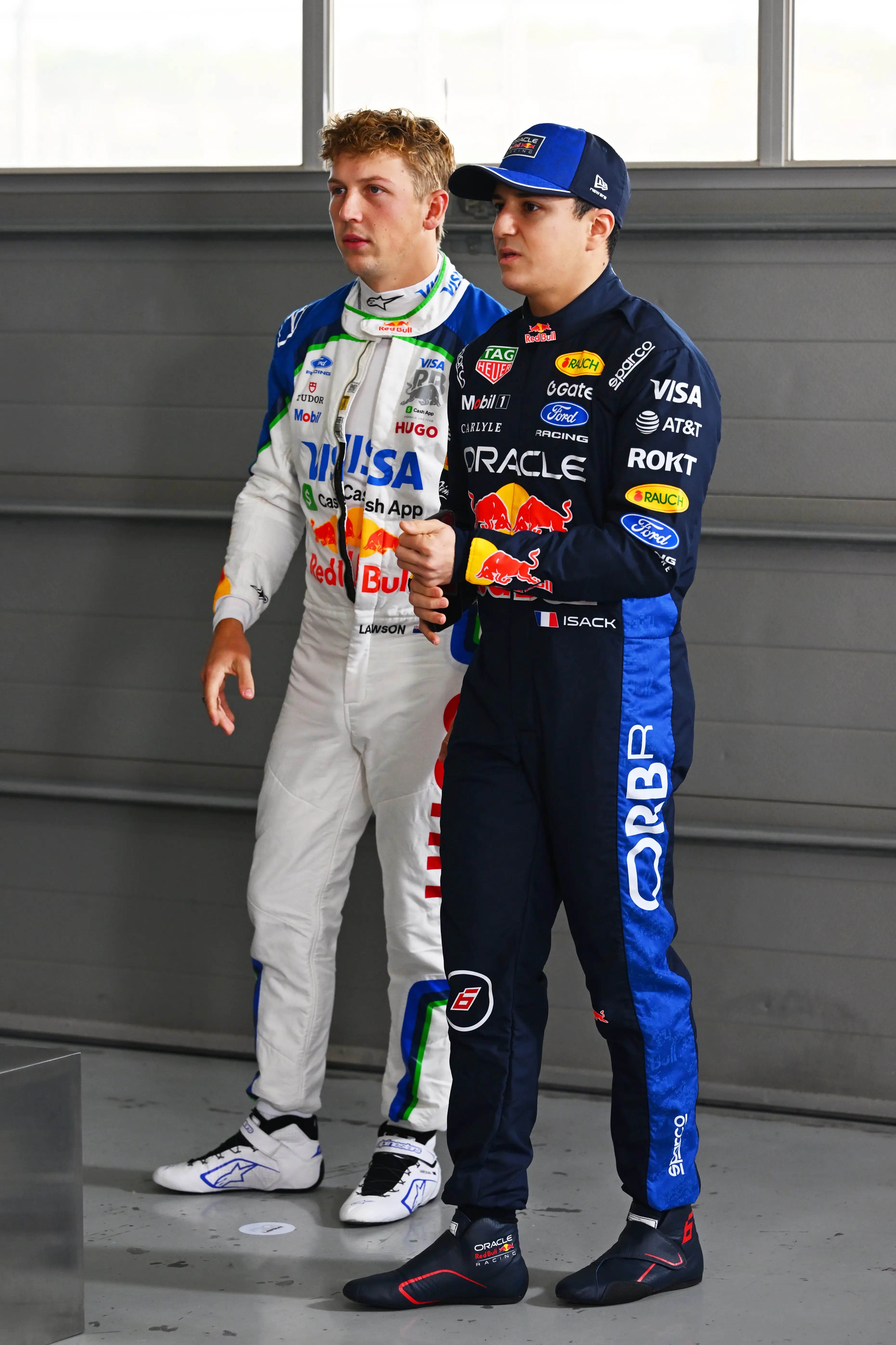 Liam Lawson and Isack Hadjar ahead of the 2026 F1 season (credit: getty)