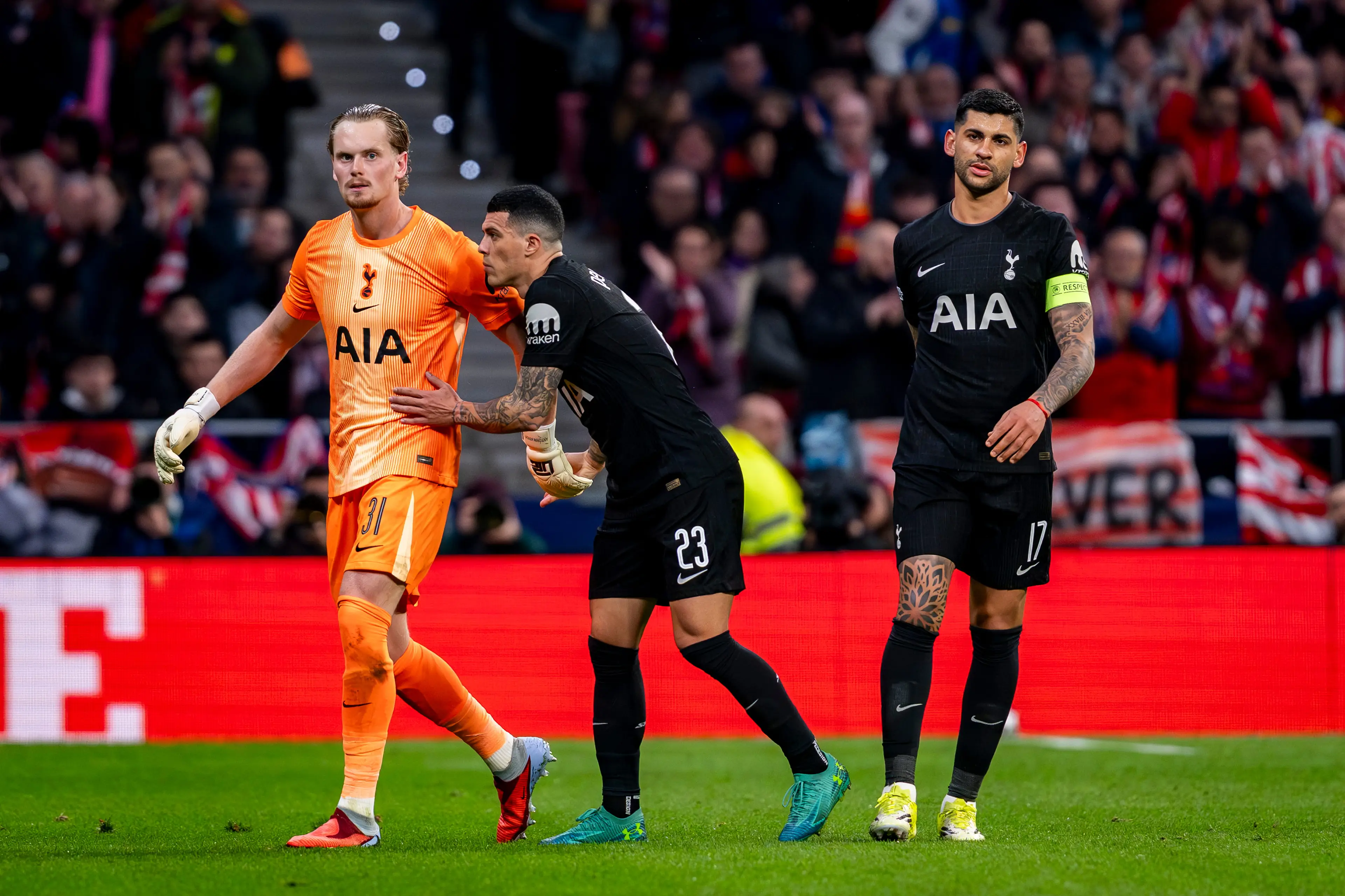 Antonin Kinsky was consoled by team-mates after being substituted (Image: Getty)