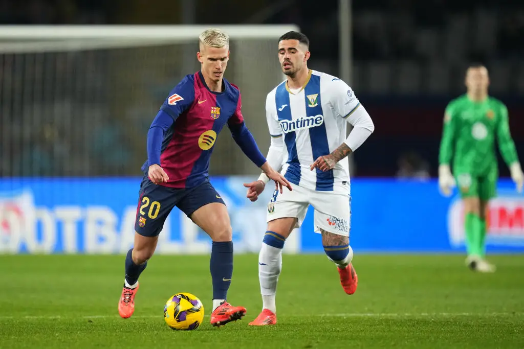Dani Olmo could leave Barcelona for free next month. Image credit: Getty