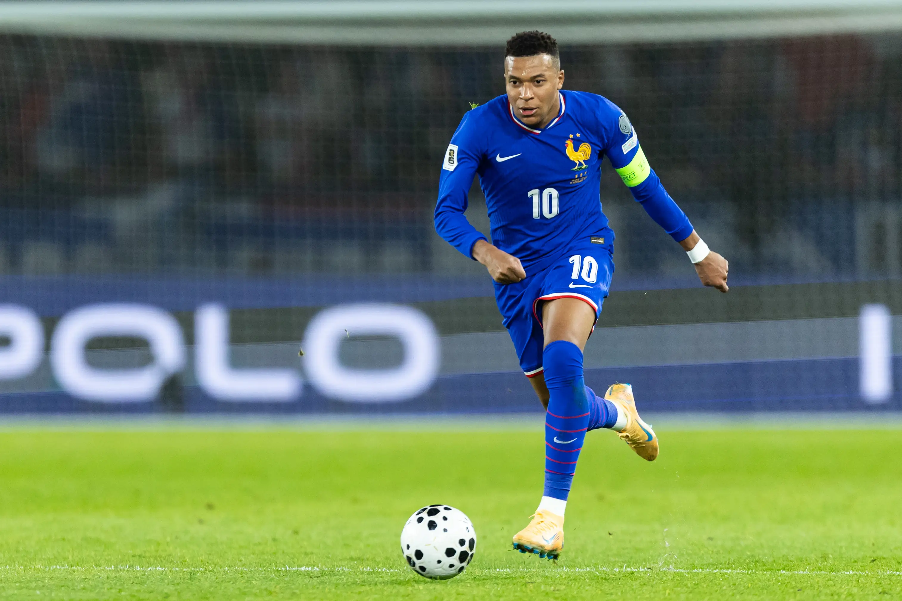 Kylian Mbappe in action for France. Image: Getty