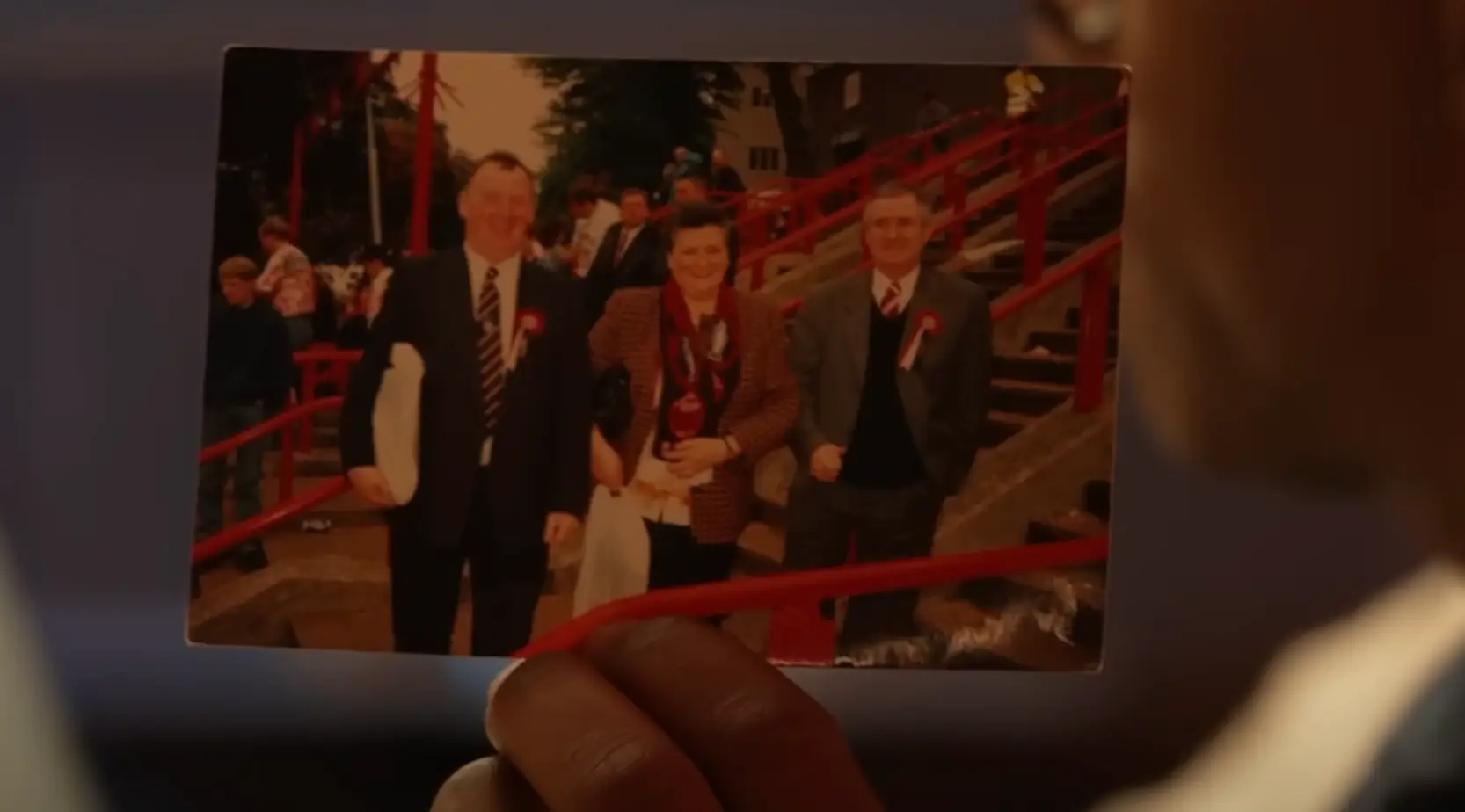 Roy Keane fought back tears as he reflected on a photo of his parents. Image: The Overlap 