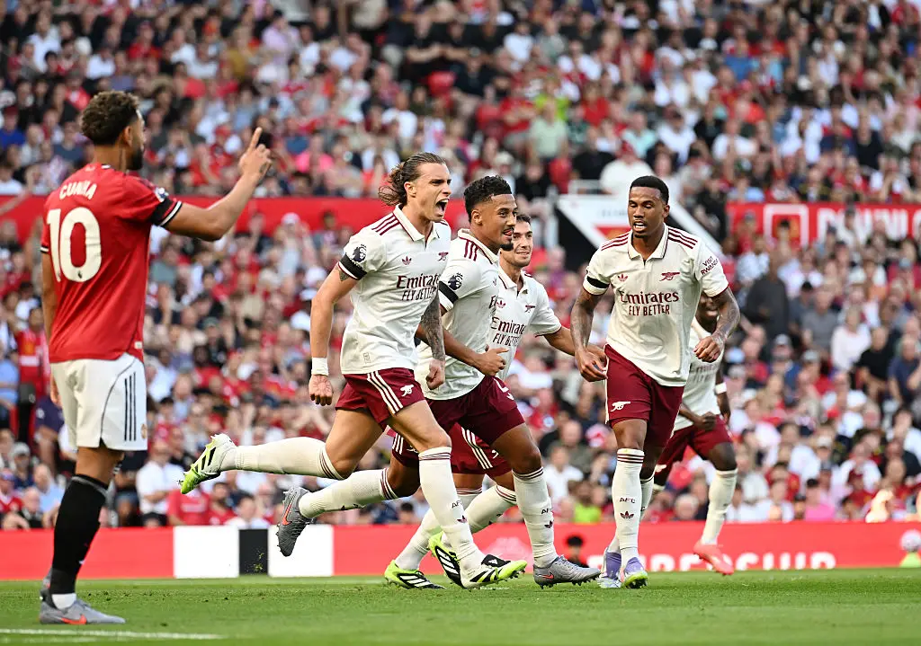 Riccardo Calafiori helped Arsenal to a 1-0 win over Man Utd (Credit:Getty)