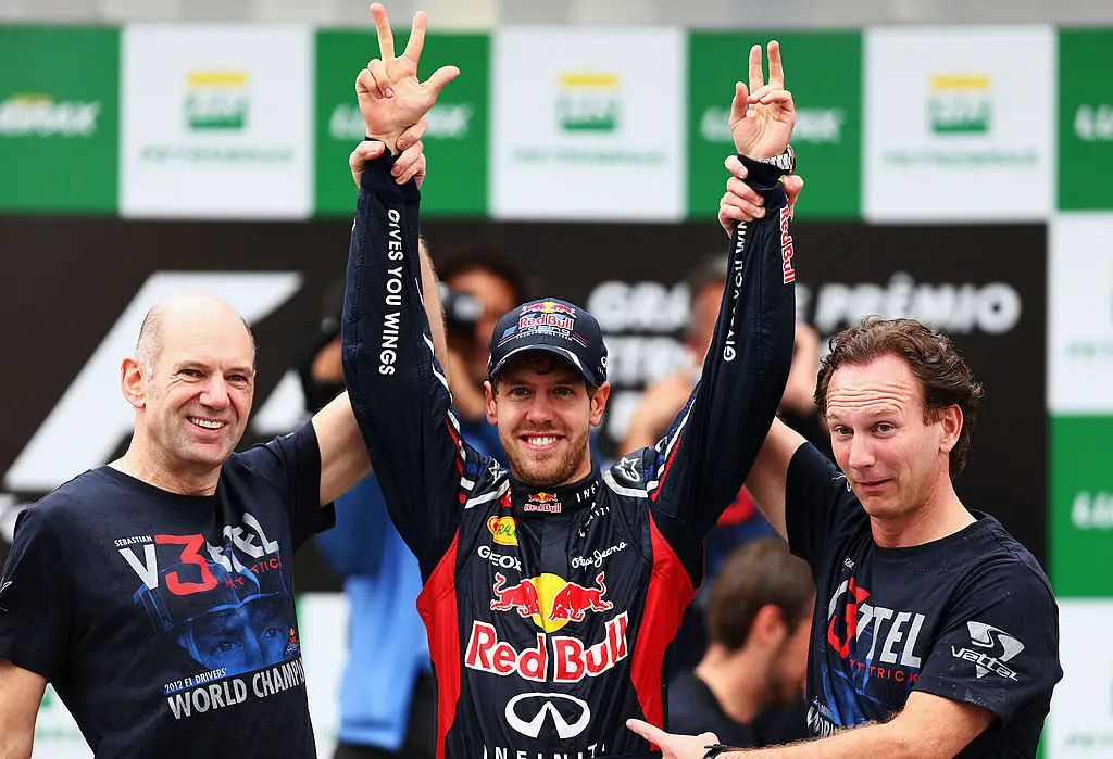 Sebastian Vettel celebrates after winning the 2012 Drivers' Championship (Image: Getty)