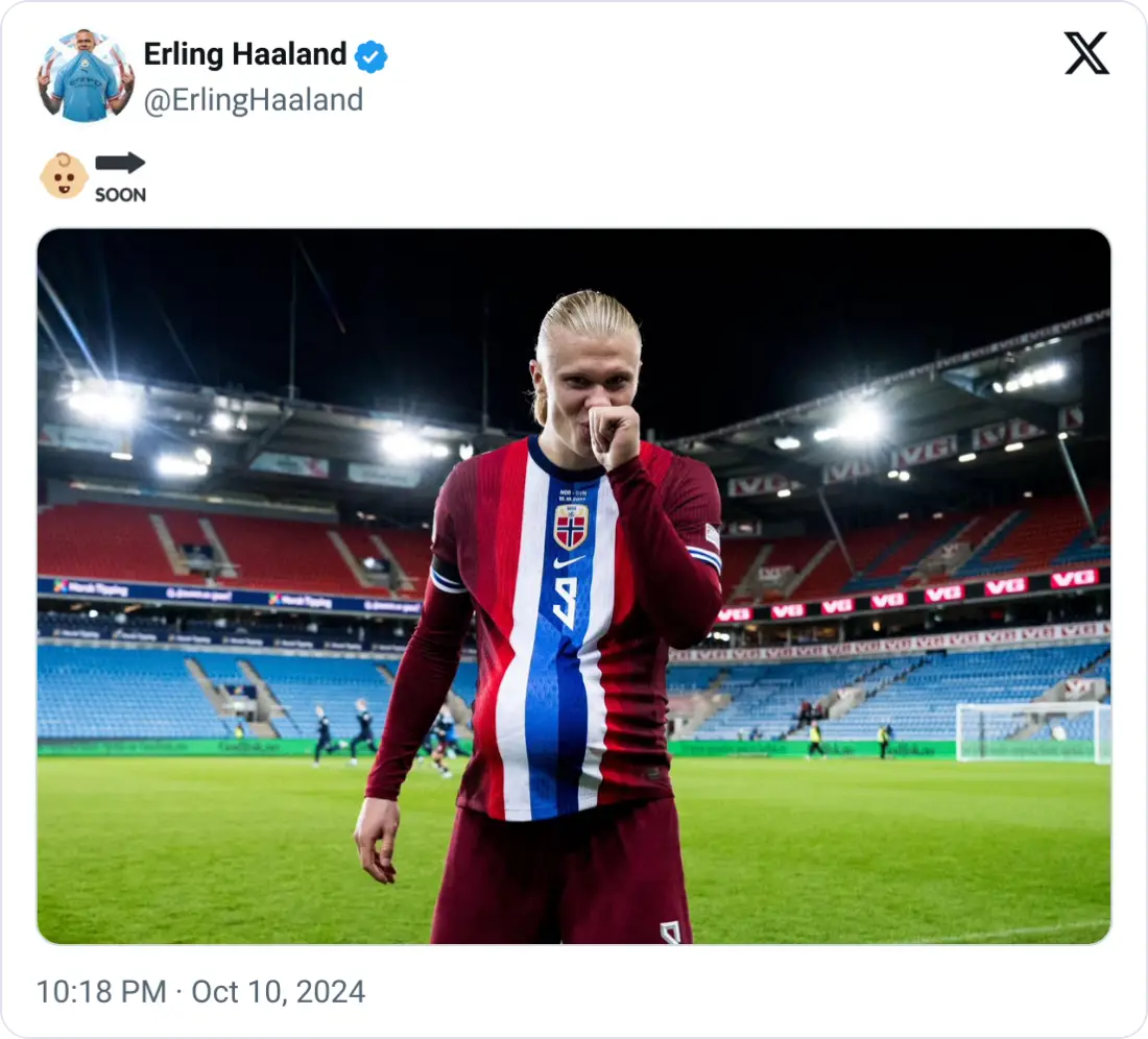 Erling Haaland's announcement