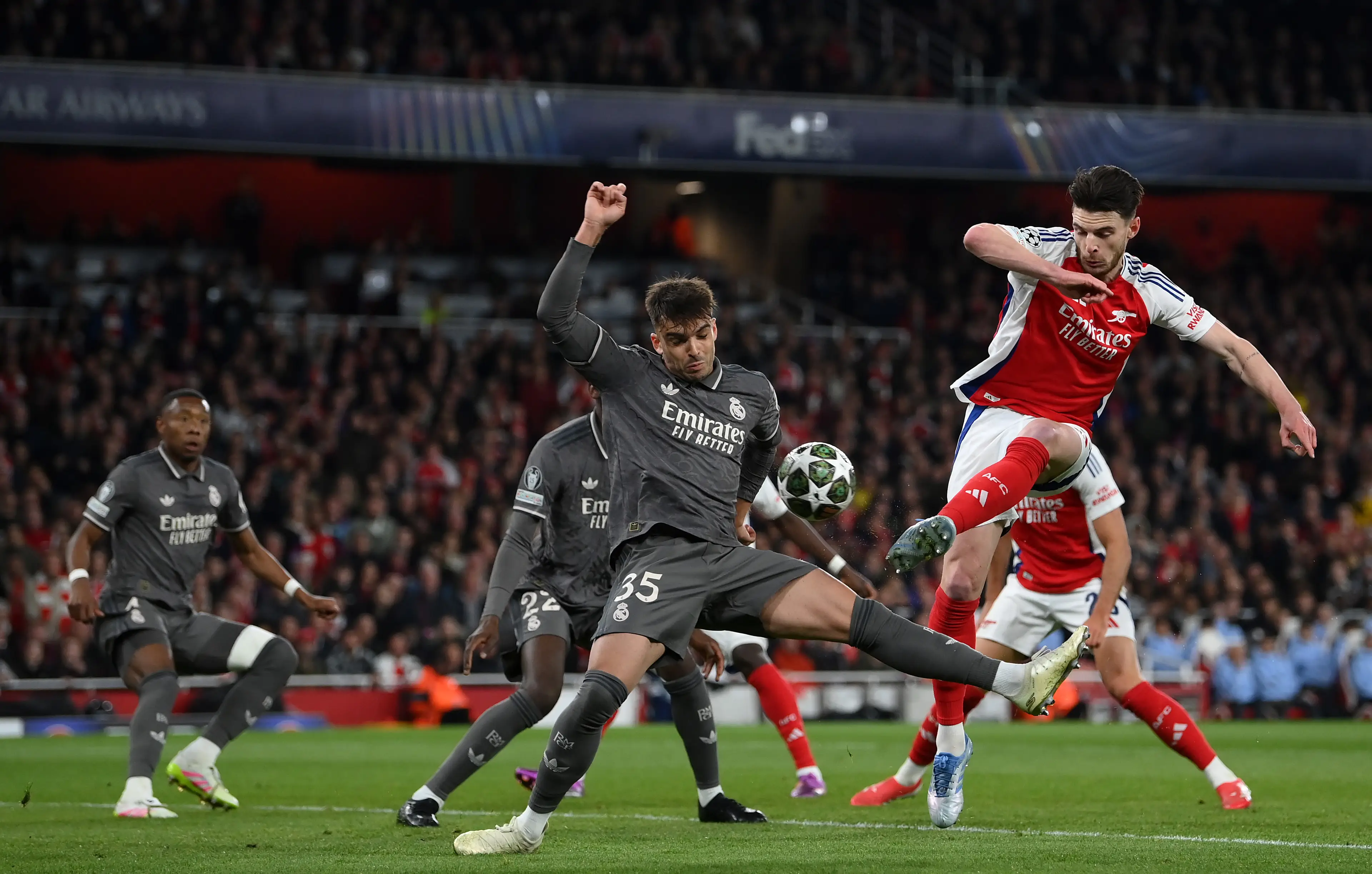 Arsenal were denied a penalty against Real Madrid. Image: Getty