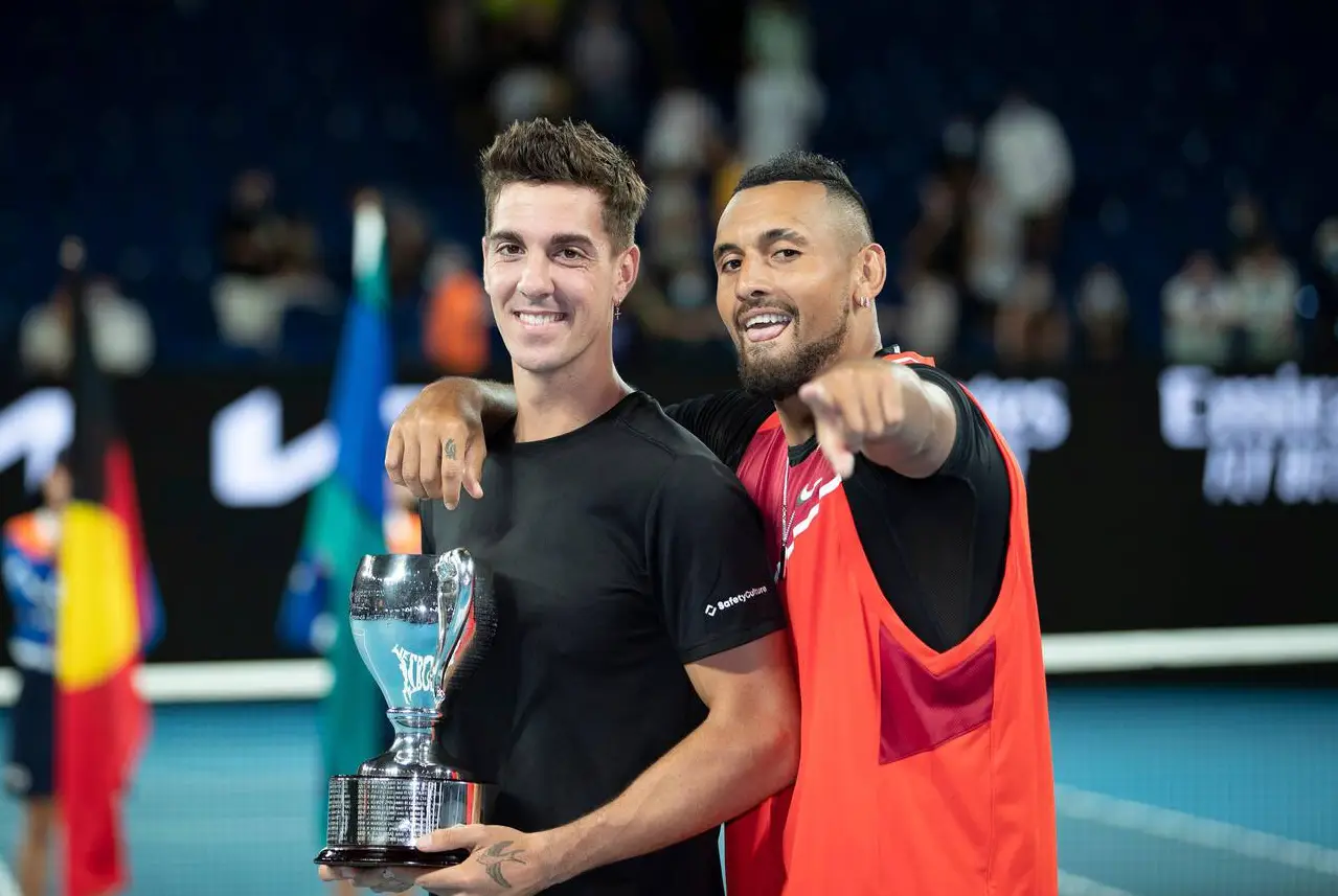 Thanasi Kokkinakis won the 2022 Australian Open doubles final with Nick Kyrgios but has pulled out of the singles event this year.